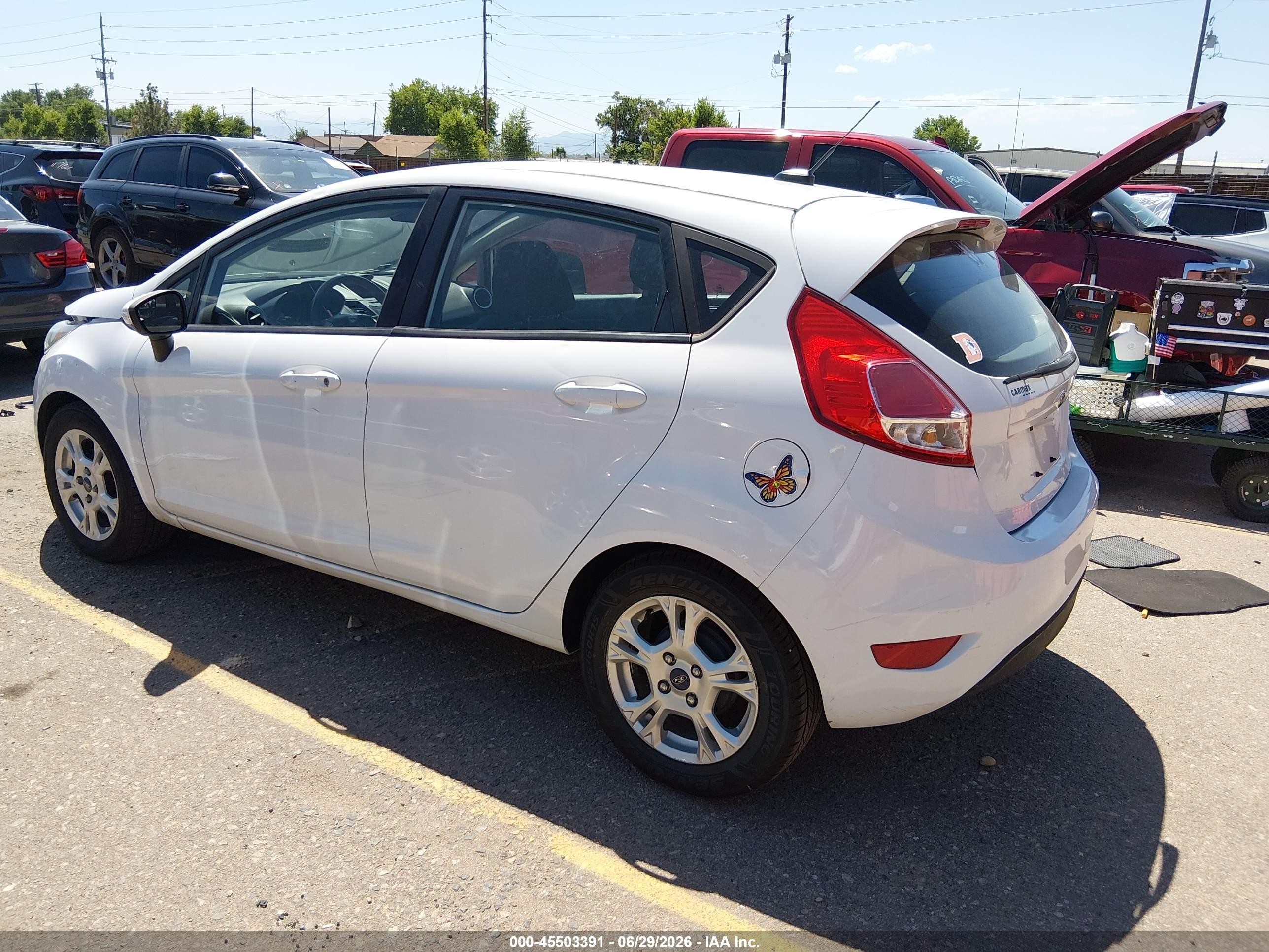 2014 Ford Fiesta Se White vin: 3FADP4EJ9EM133453