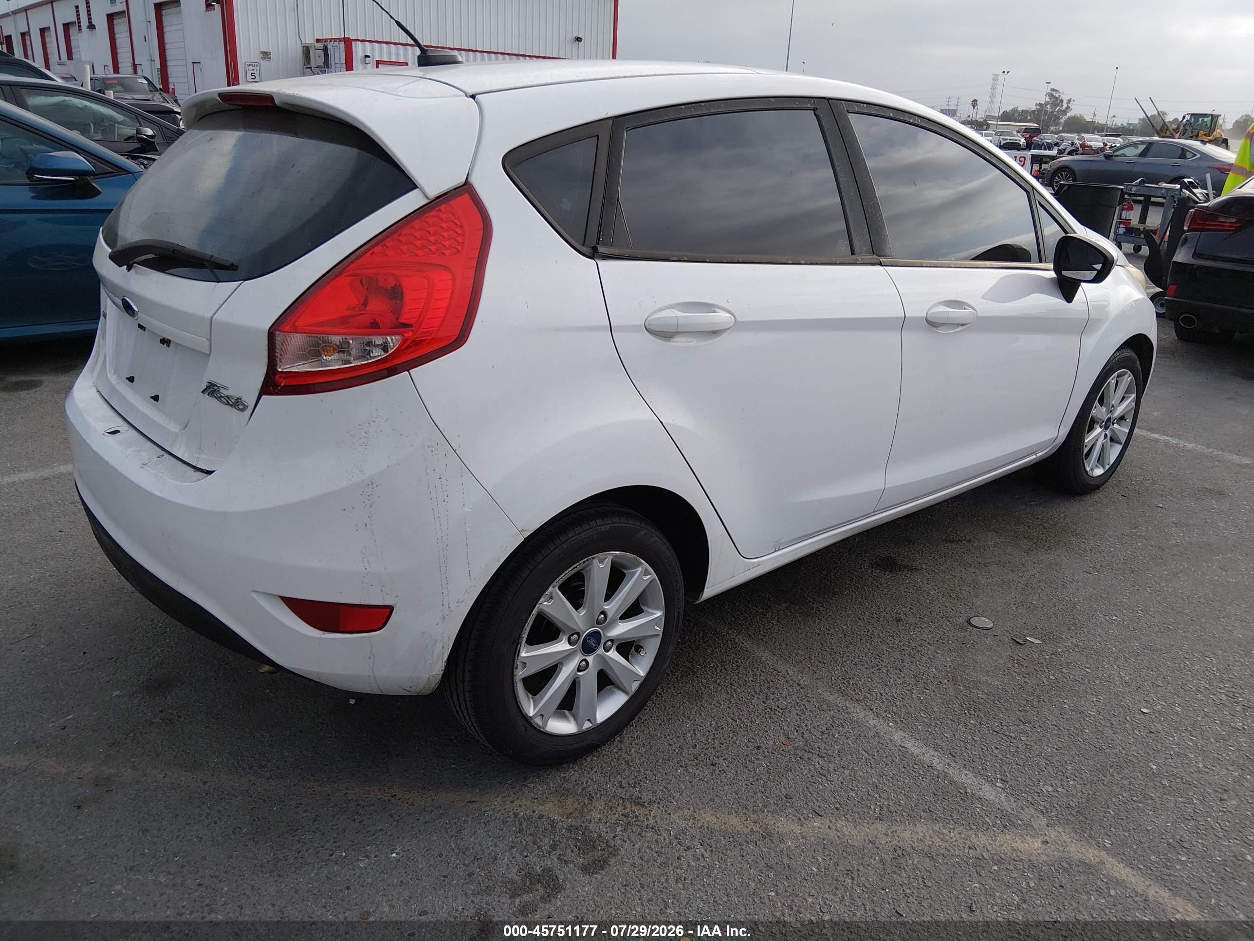 2012 Ford Fiesta Se White vin: 3FADP4EJXCM162697