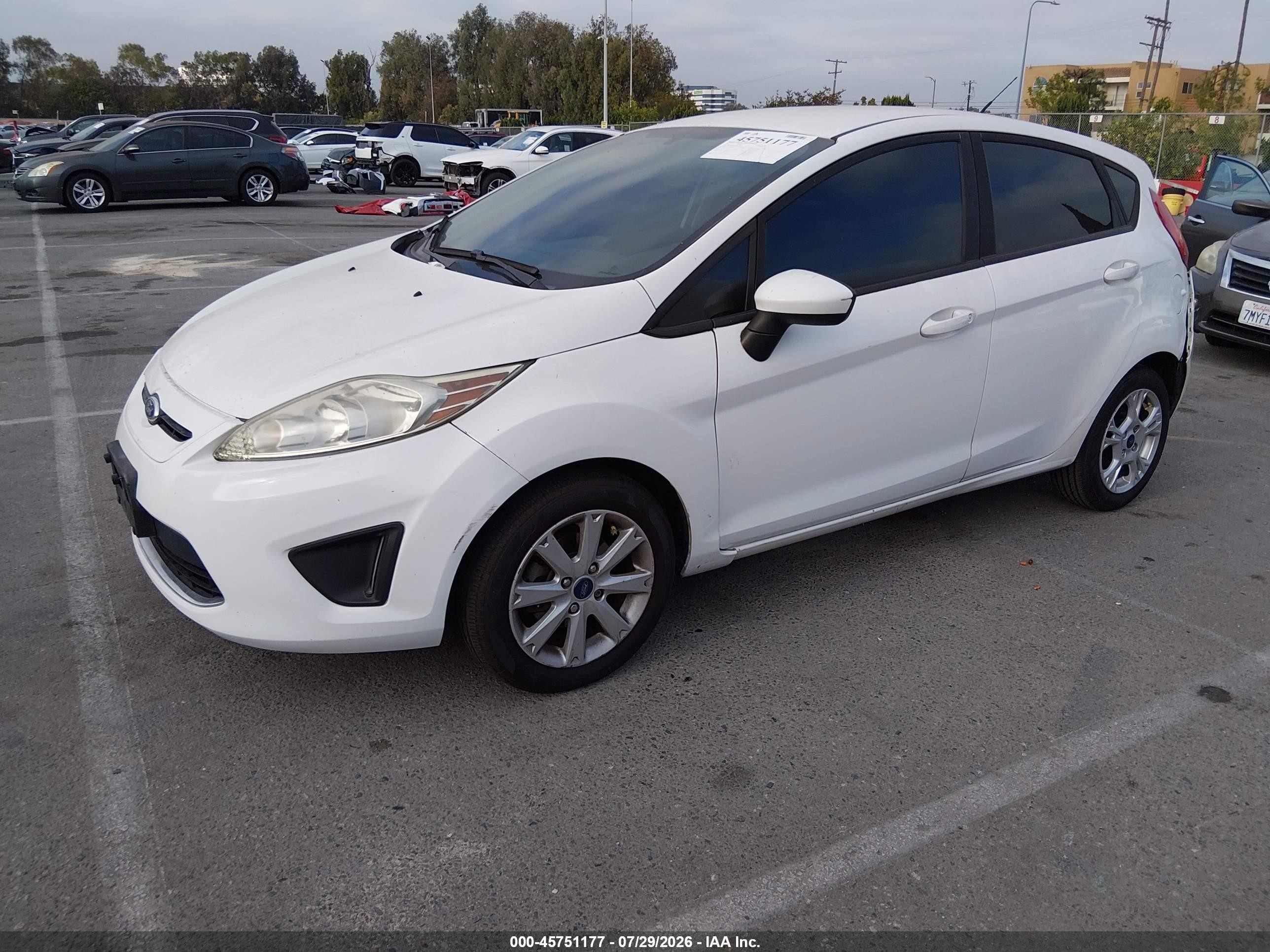 2012 Ford Fiesta Se White vin: 3FADP4EJXCM162697