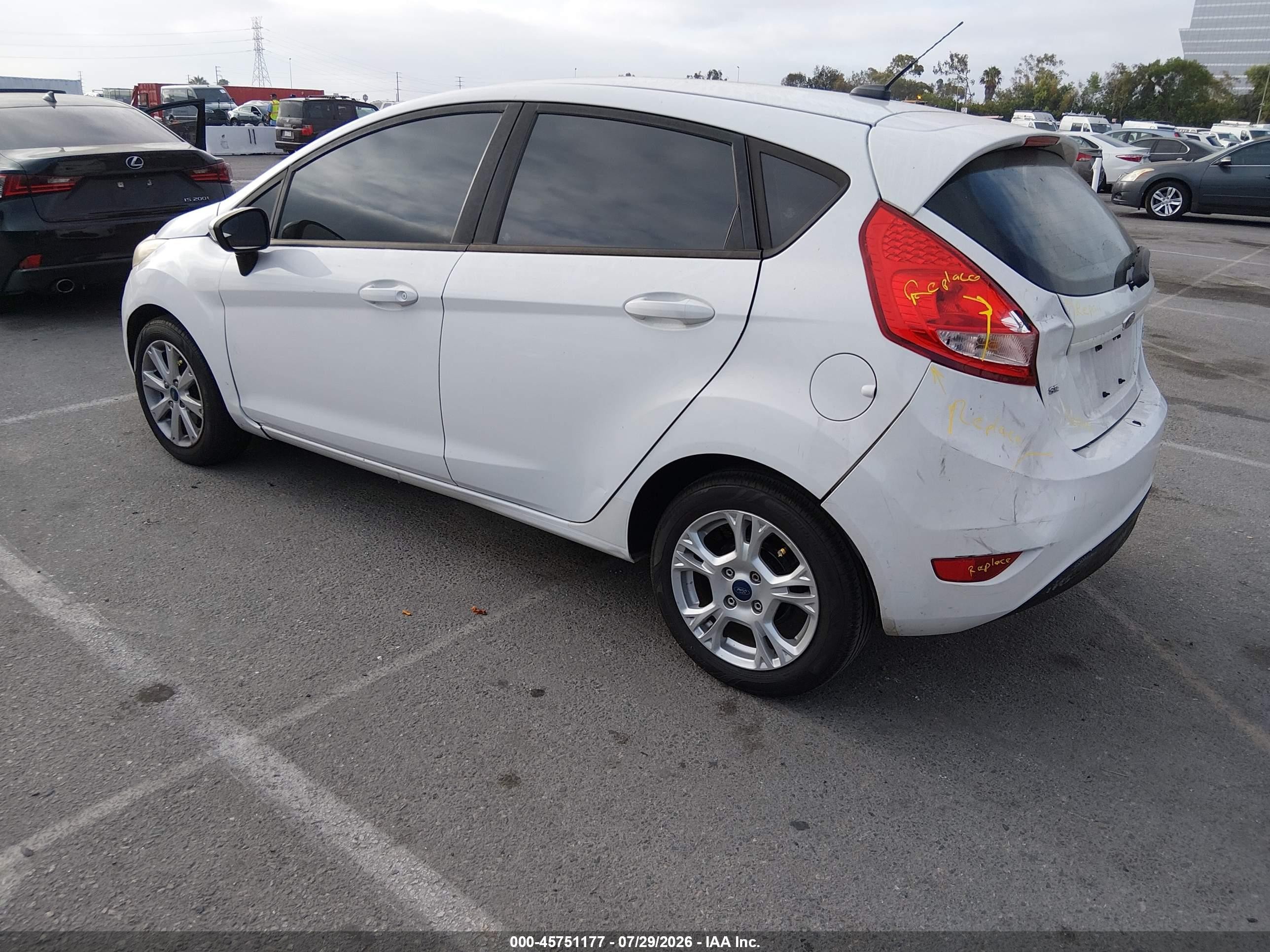 2012 Ford Fiesta Se White vin: 3FADP4EJXCM162697