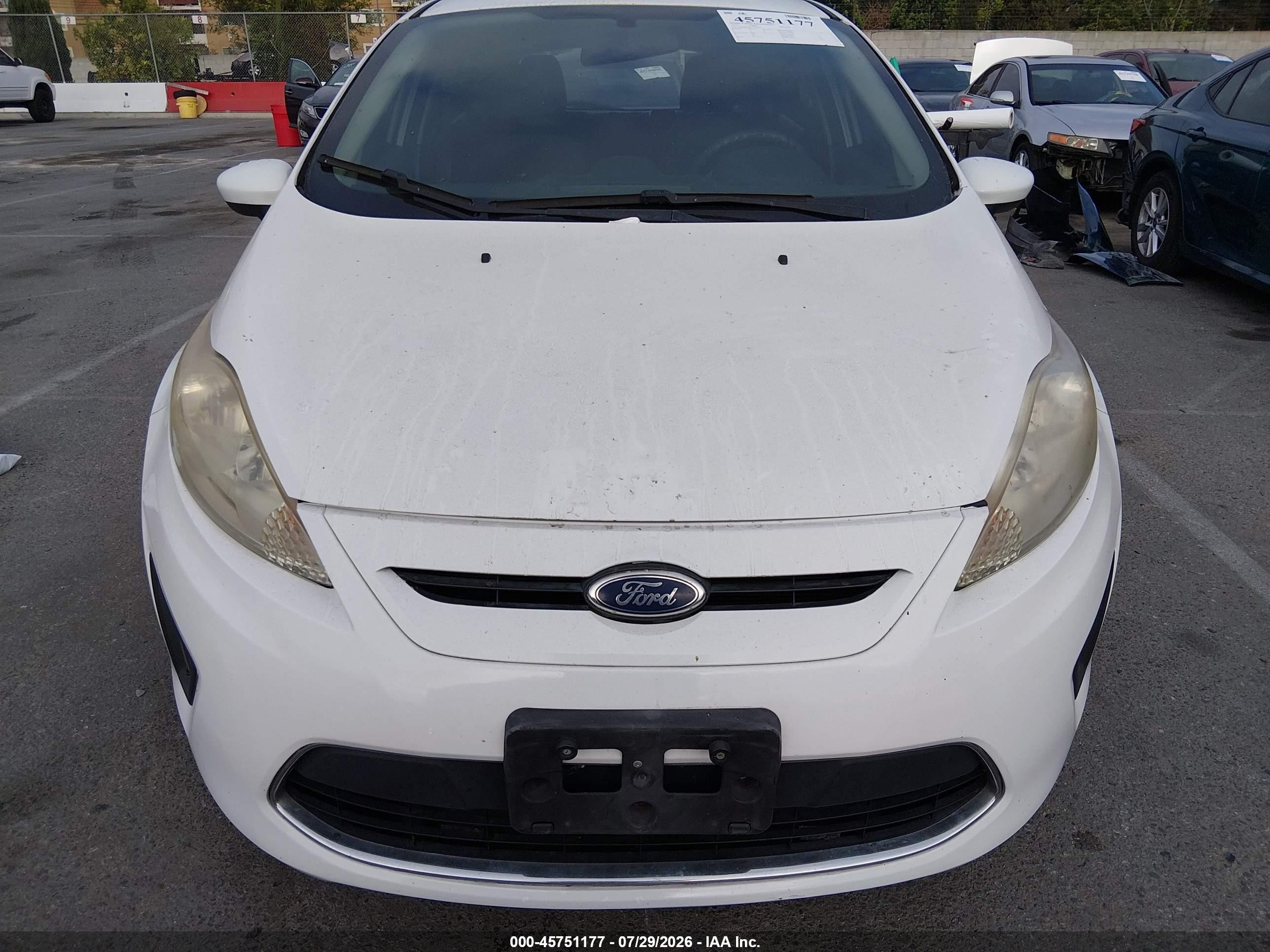 2012 Ford Fiesta Se White vin: 3FADP4EJXCM162697
