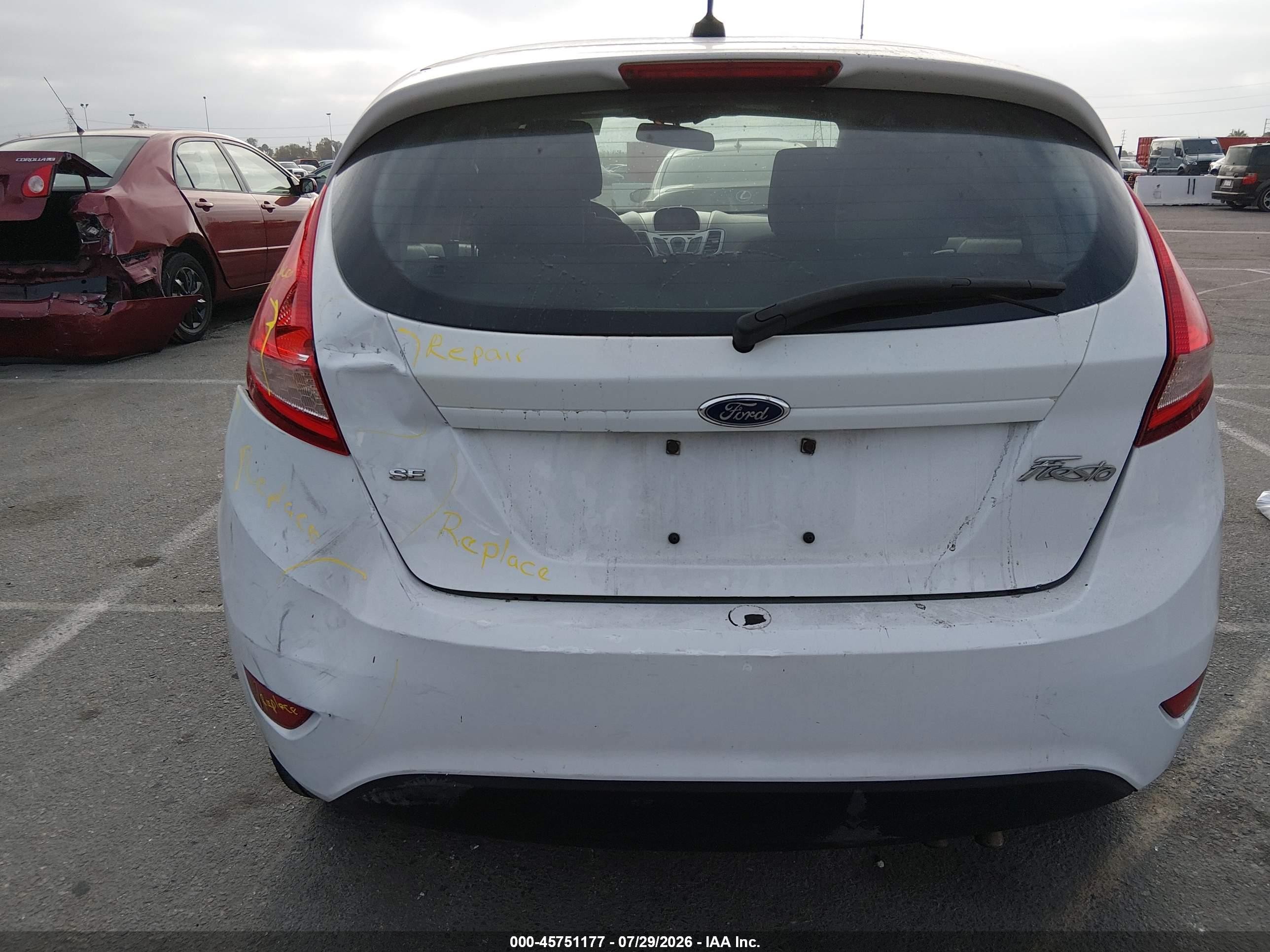 2012 Ford Fiesta Se White vin: 3FADP4EJXCM162697