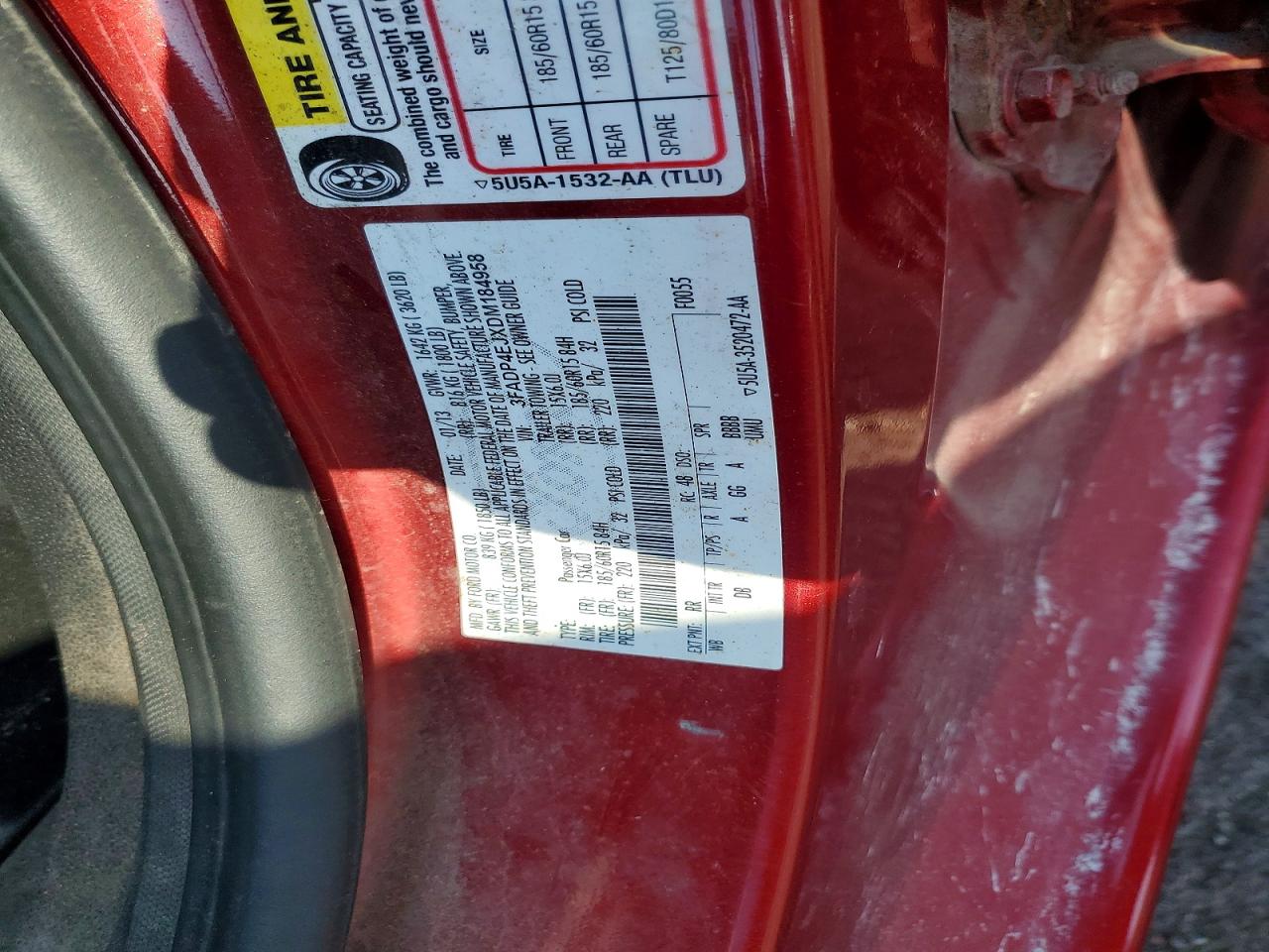 2013 Ford Fiesta Se Red vin: 3FADP4EJXDM184958