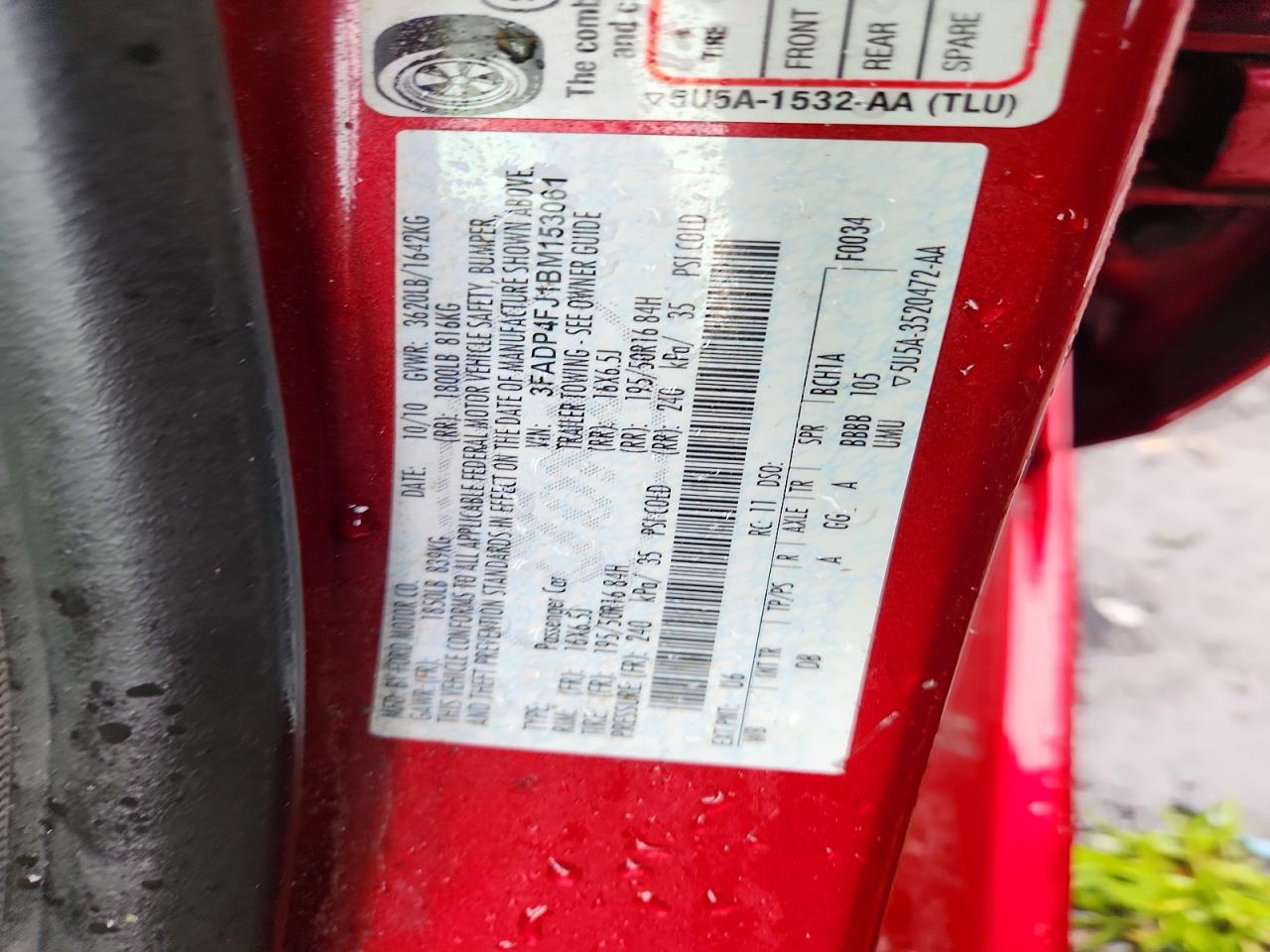 2011 Ford Fiesta Ses Red vin: 3FADP4FJ1BM153061