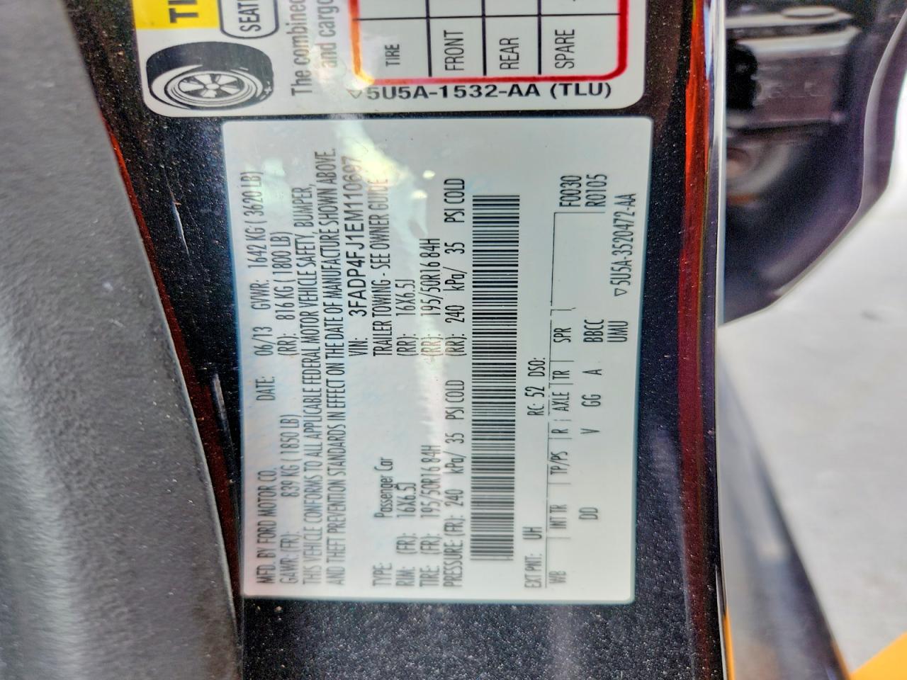 2014 Ford Fiesta Titanium Черный vin: 3FADP4FJ1EM110697
