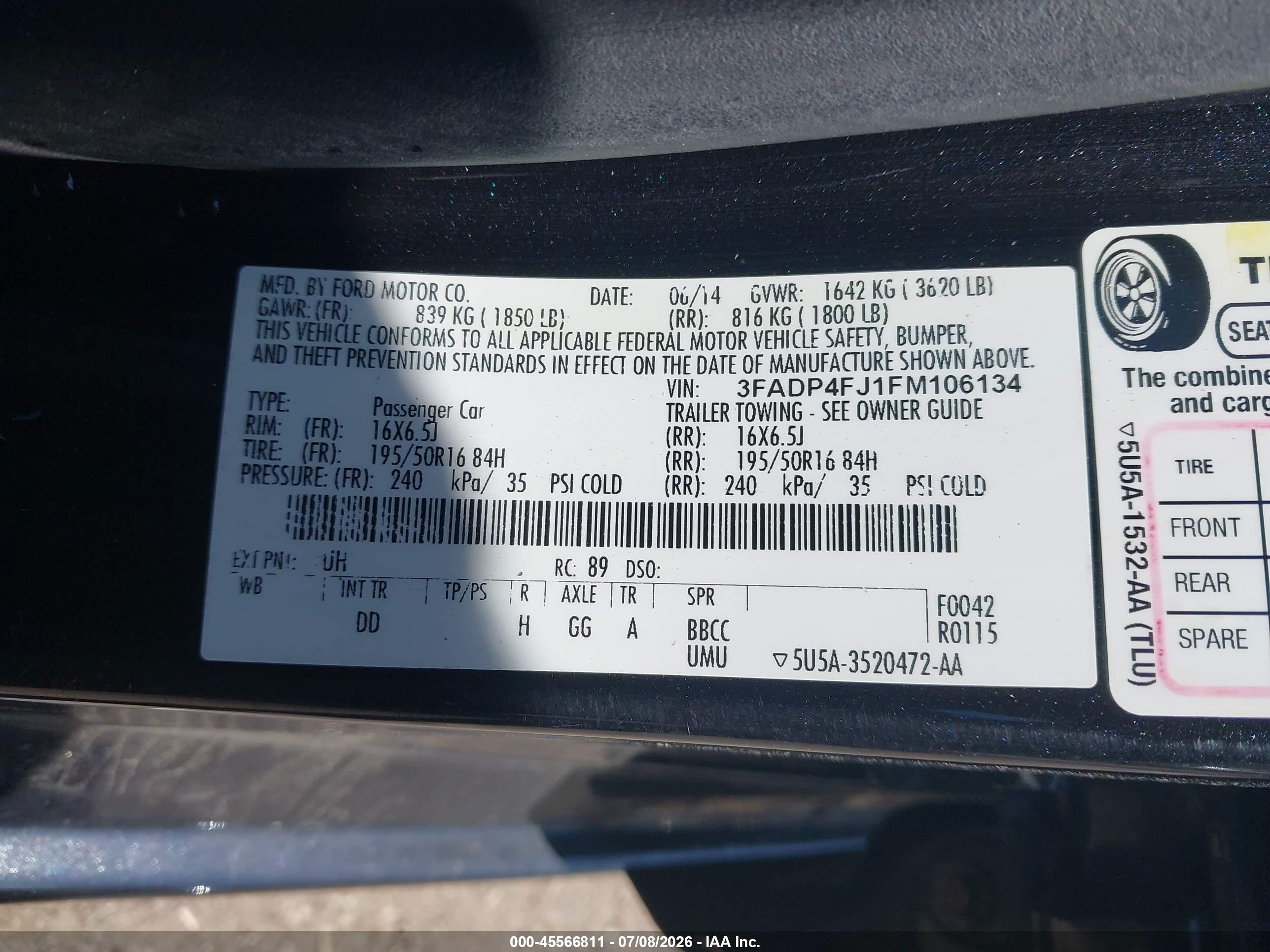 2015 Ford Fiesta Titanium Black vin: 3FADP4FJ1FM106134