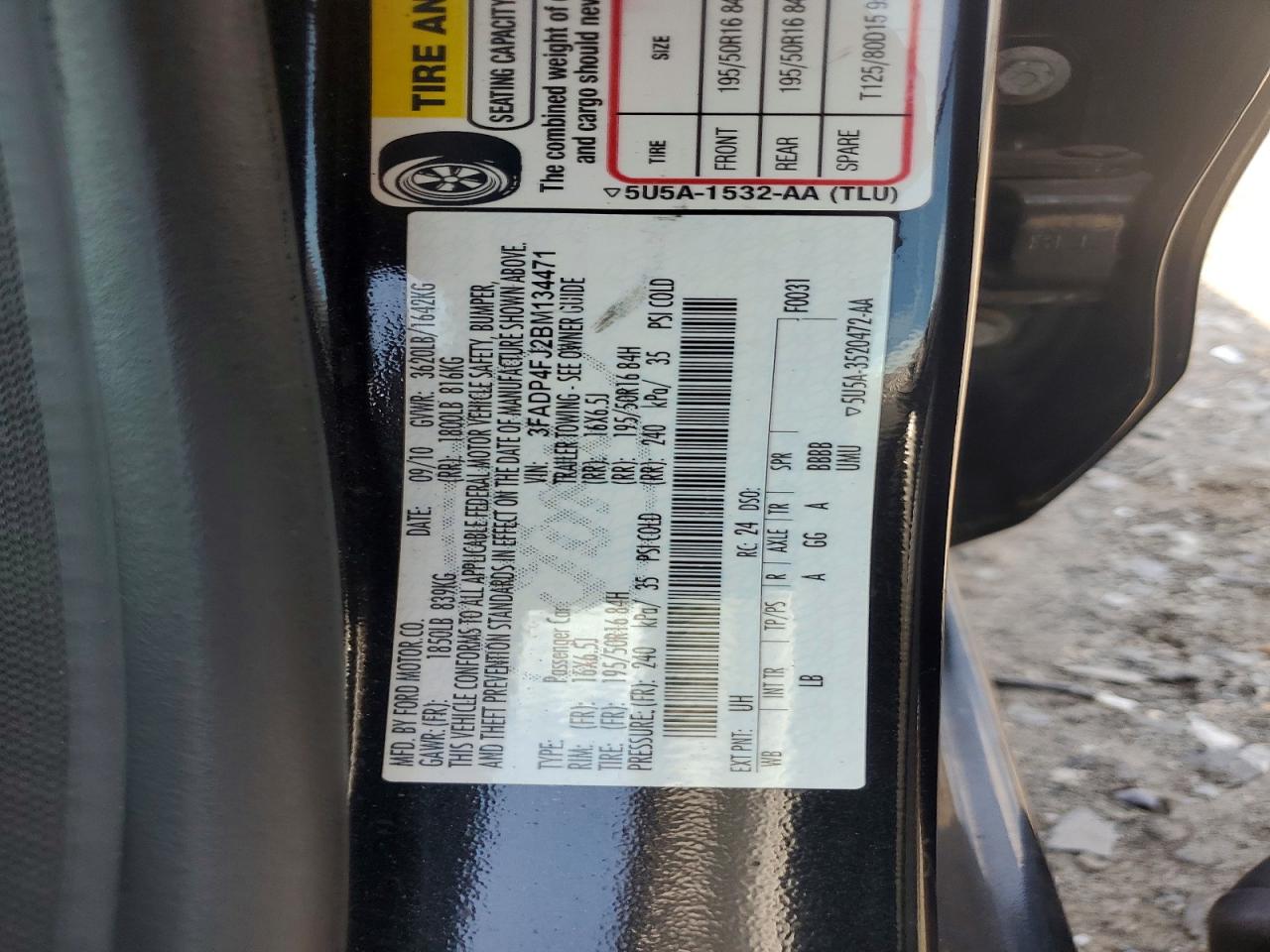 2011 Ford Fiesta Ses Black vin: 3FADP4FJ2BM134471