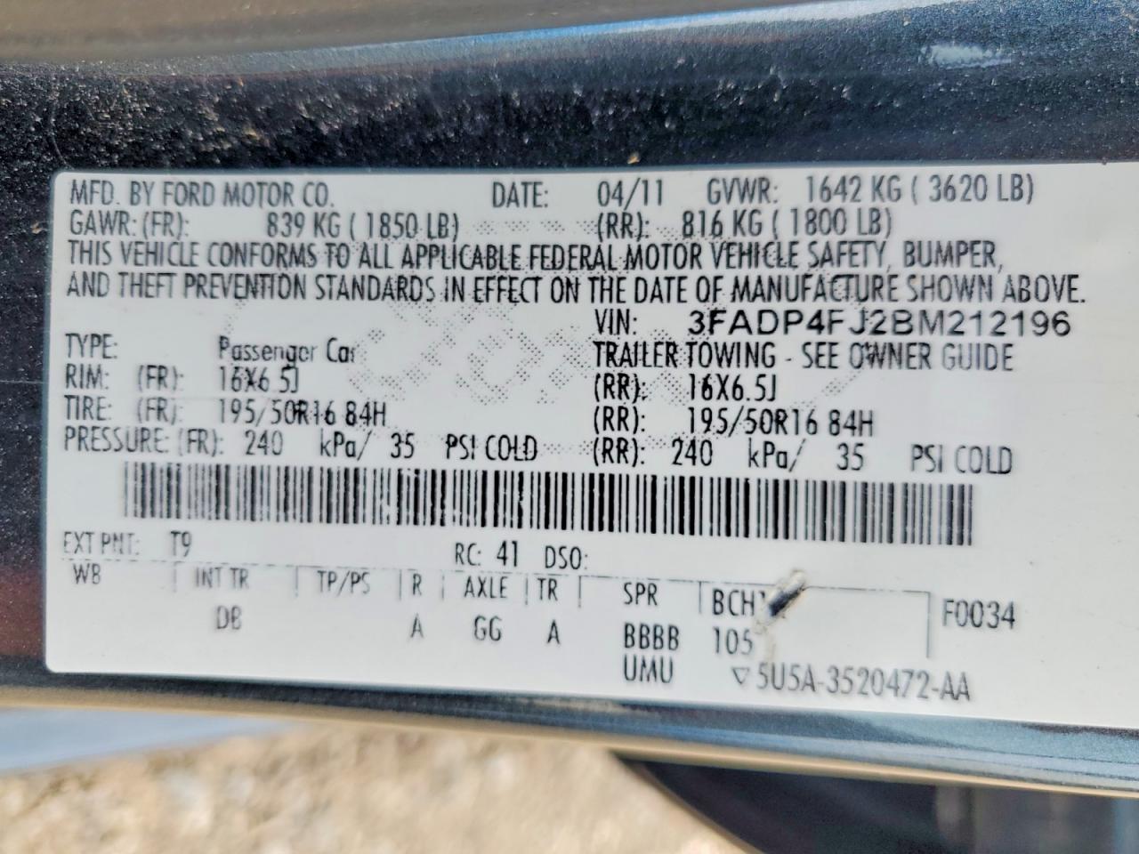 2011 Ford Fiesta Ses Gray vin: 3FADP4FJ2BM212196