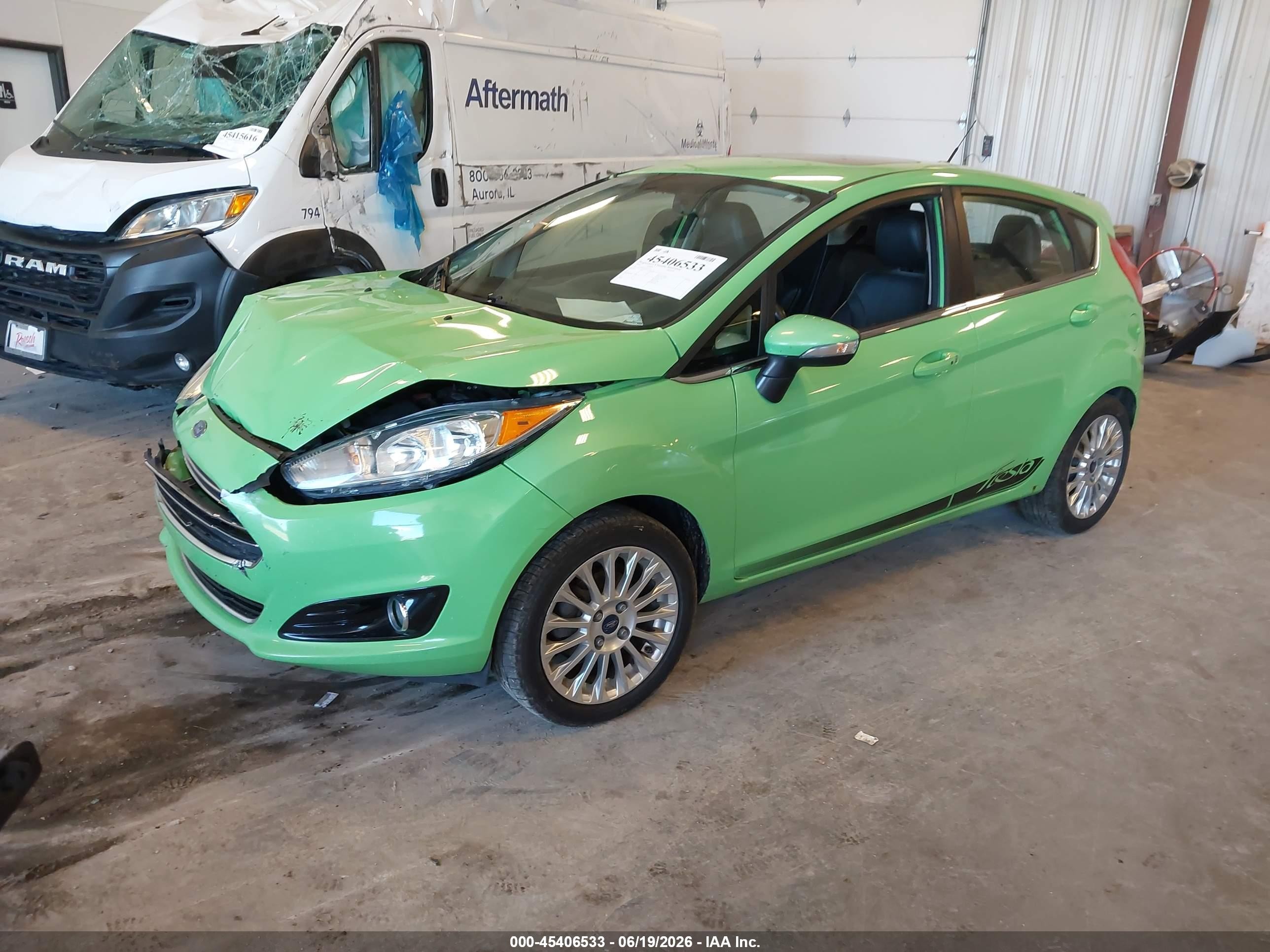 2014 Ford Fiesta Titanium Green vin: 3FADP4FJ3EM125122