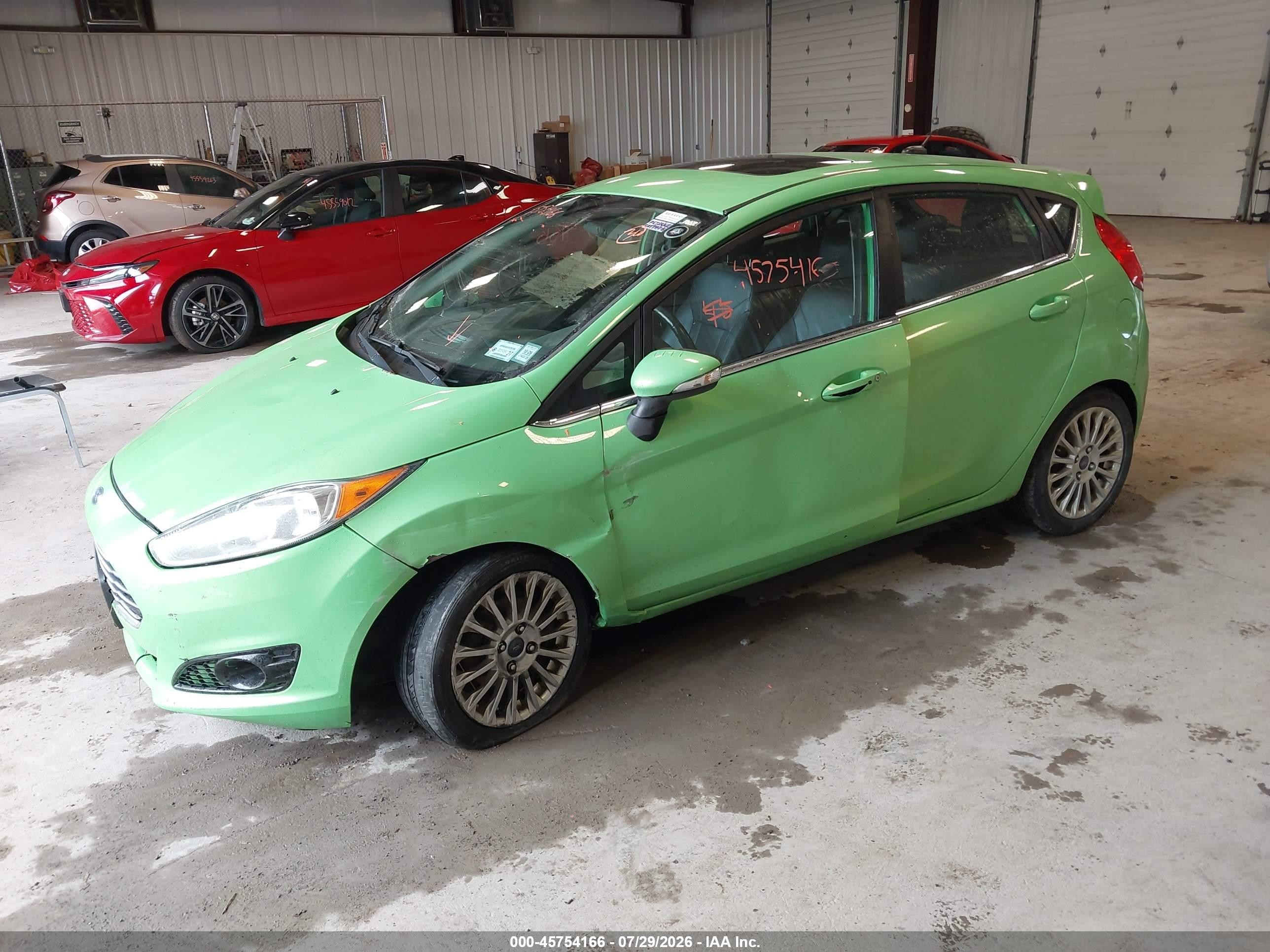 2014 Ford Fiesta Titanium Green vin: 3FADP4FJ4EM132001