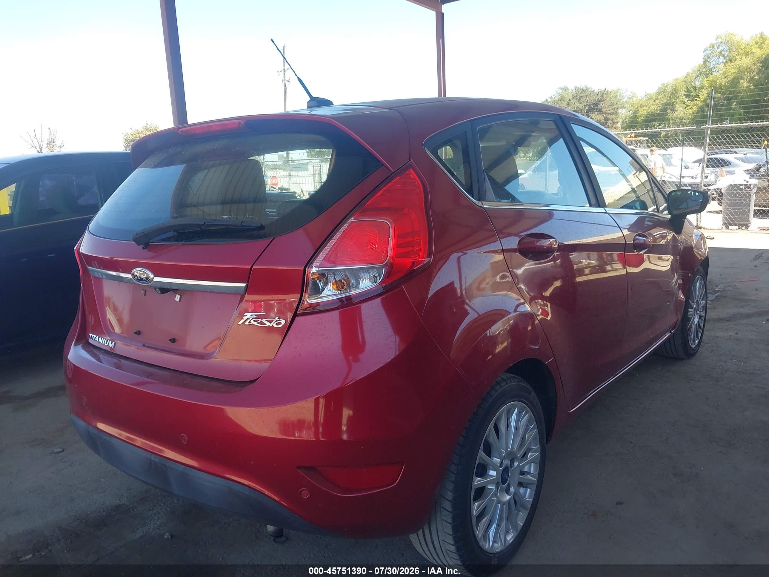 2014 Ford Fiesta Titanium Red vin: 3FADP4FJ4EM228047