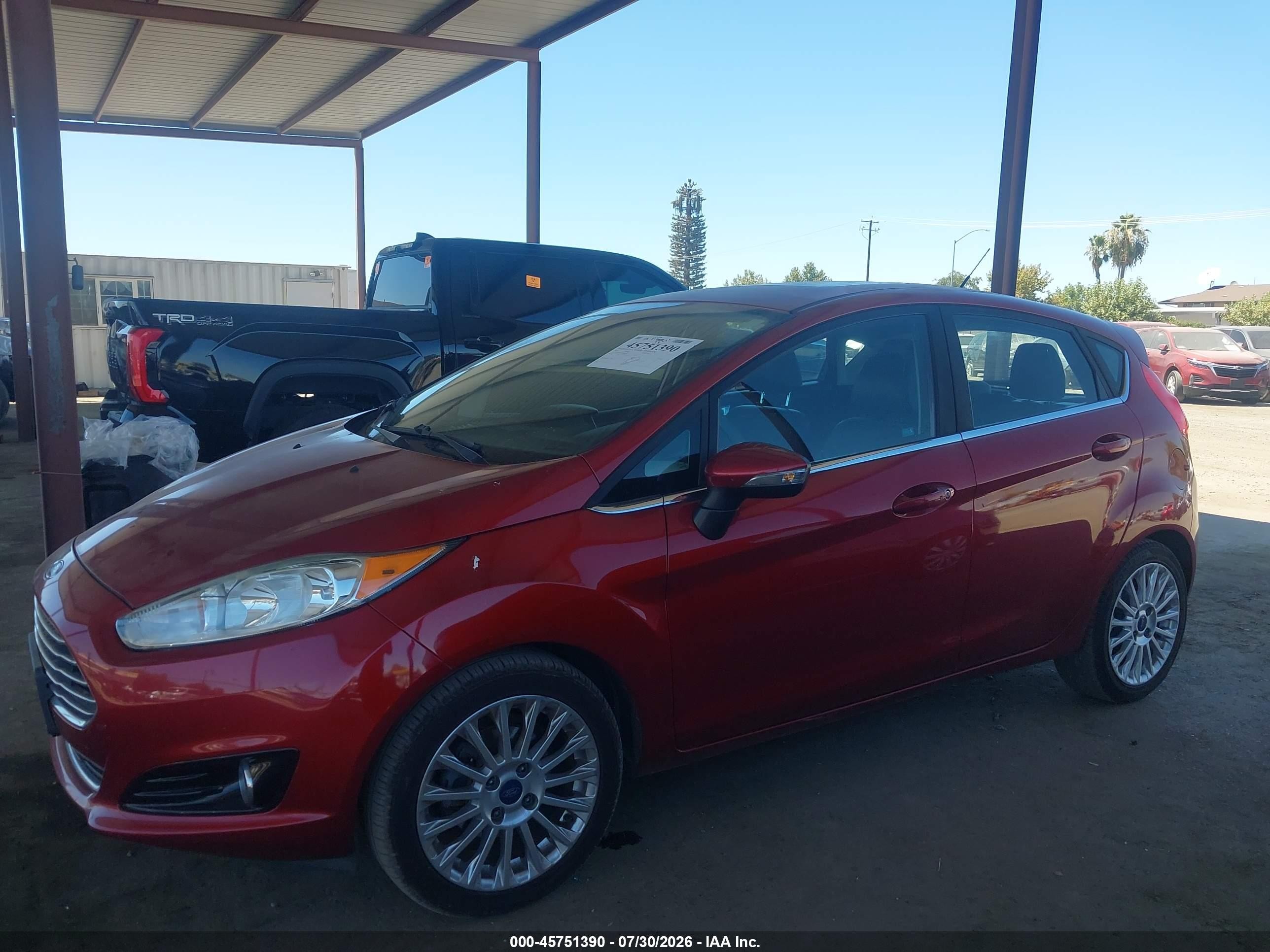 2014 Ford Fiesta Titanium Red vin: 3FADP4FJ4EM228047