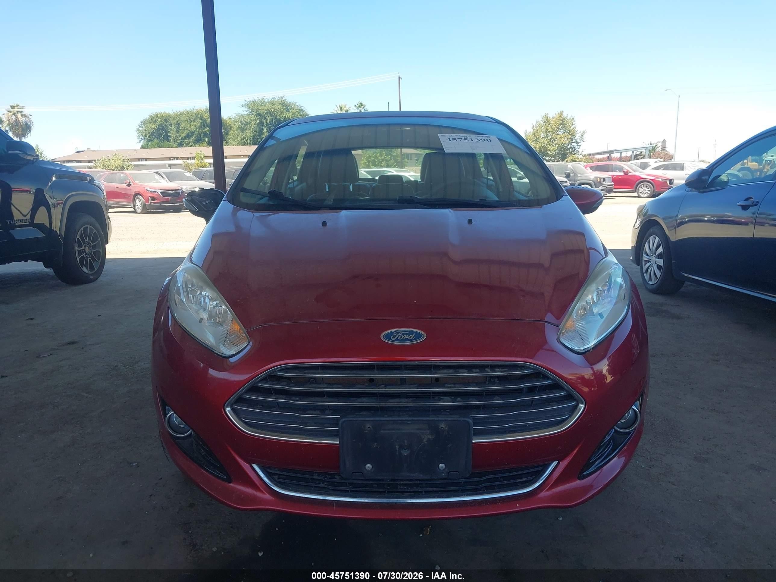2014 Ford Fiesta Titanium Red vin: 3FADP4FJ4EM228047