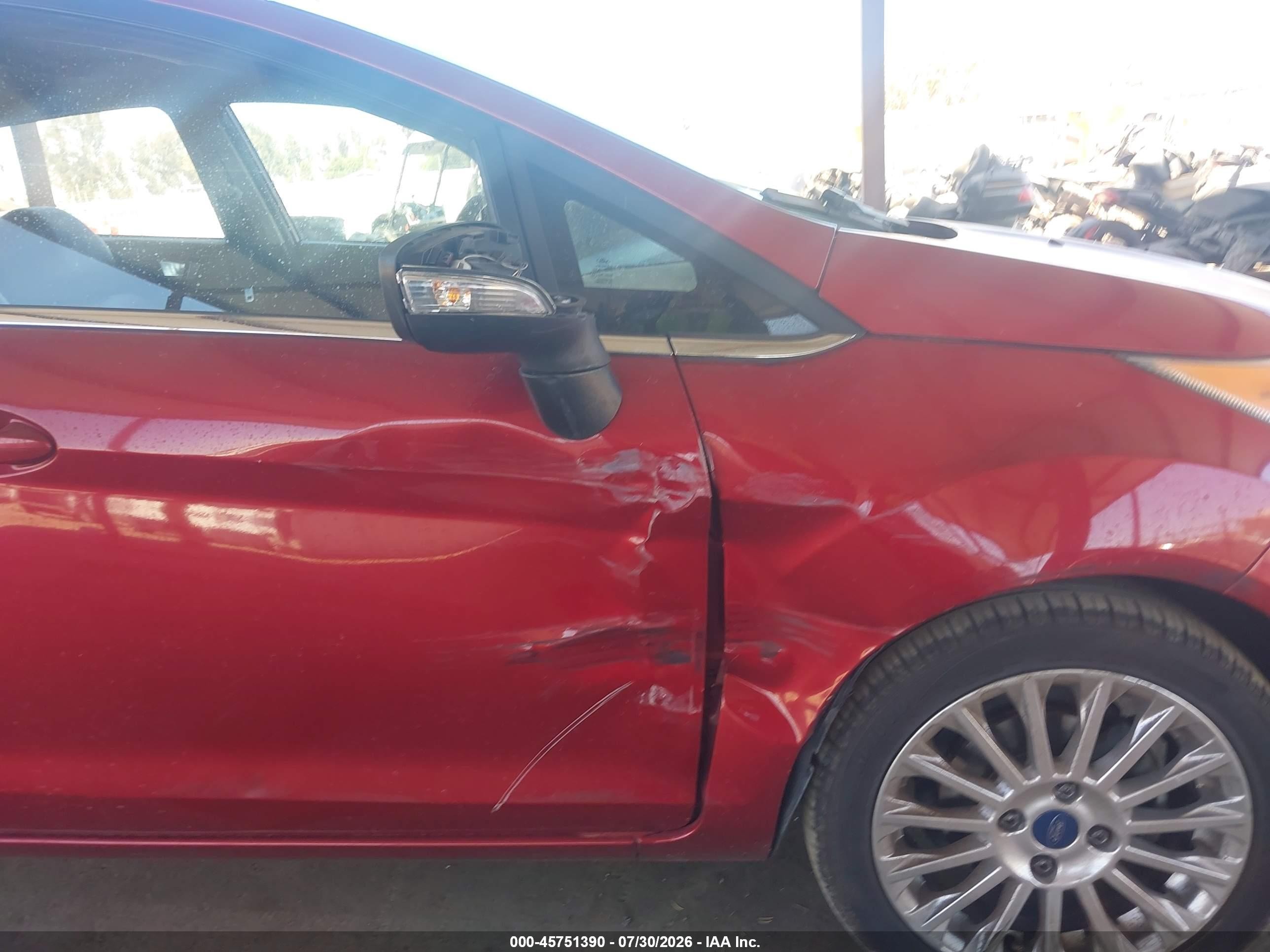 2014 Ford Fiesta Titanium Red vin: 3FADP4FJ4EM228047