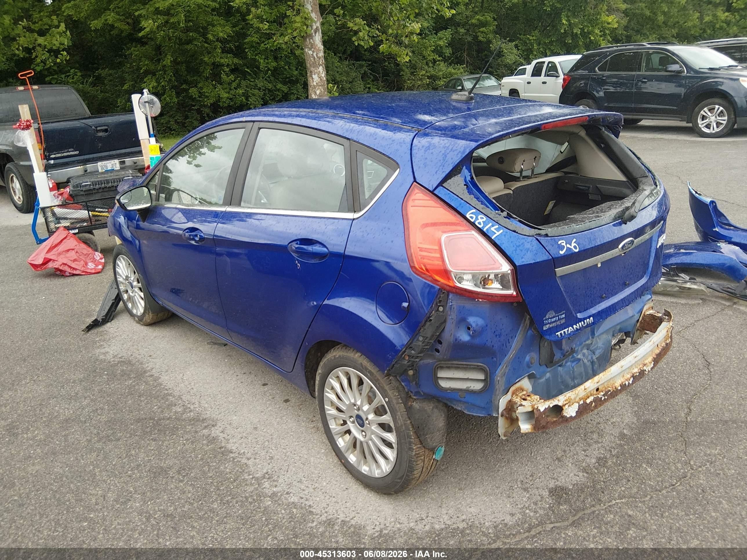 2015 Ford Fiesta Titanium Синий vin: 3FADP4FJ4FM166814