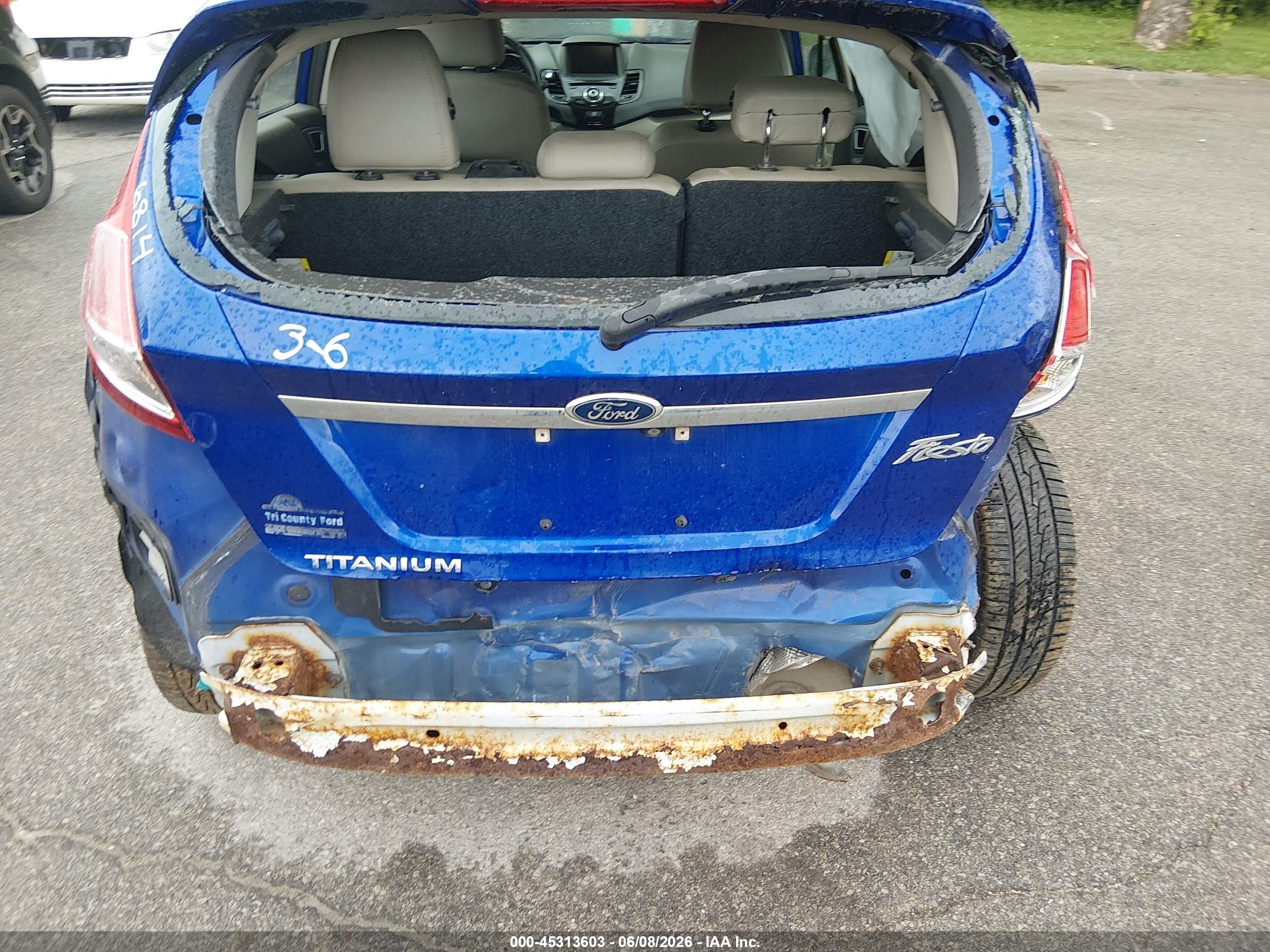 2015 Ford Fiesta Titanium Синий vin: 3FADP4FJ4FM166814