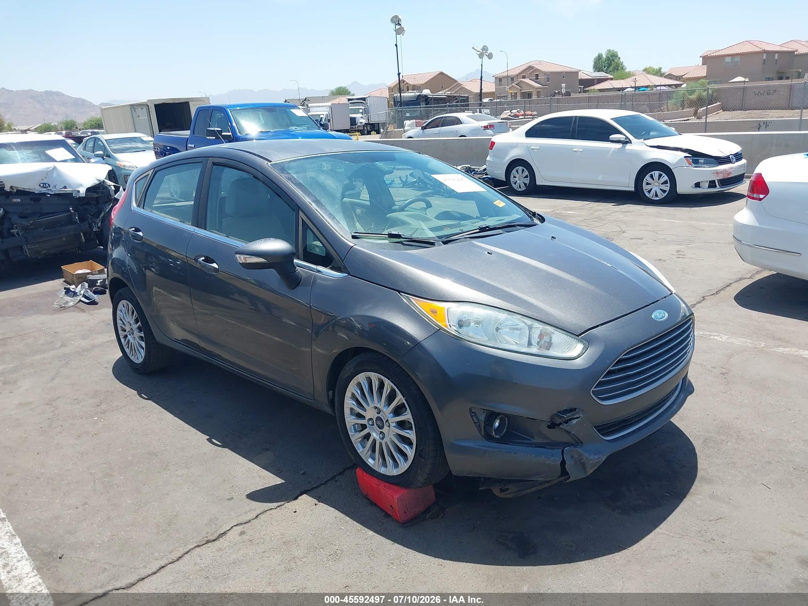 2015 Ford Fiesta Titanium Серый vin: 3FADP4FJ5FM110297