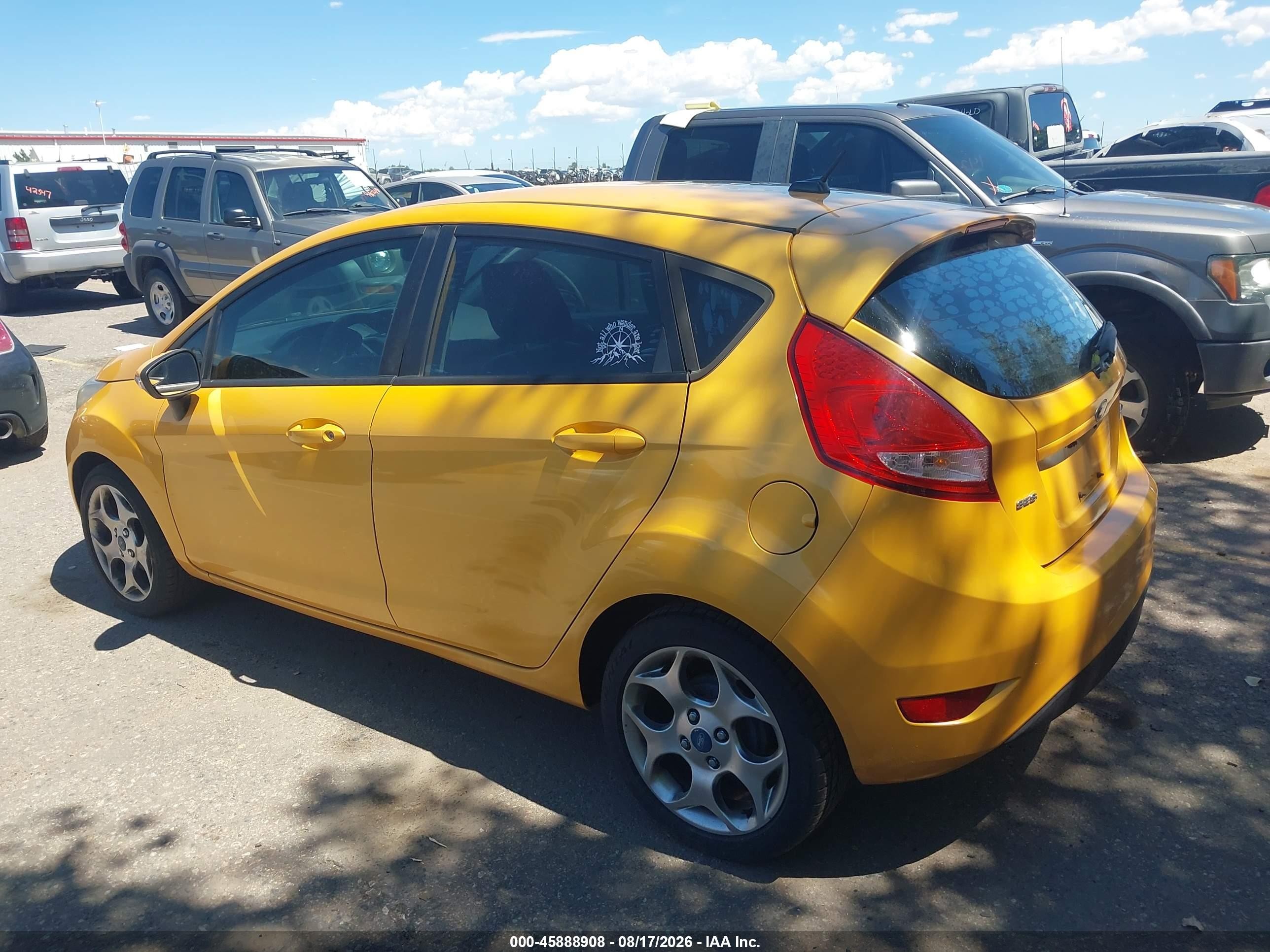 2011 Ford Fiesta Ses Yellow vin: 3FADP4FJ6BM102722
