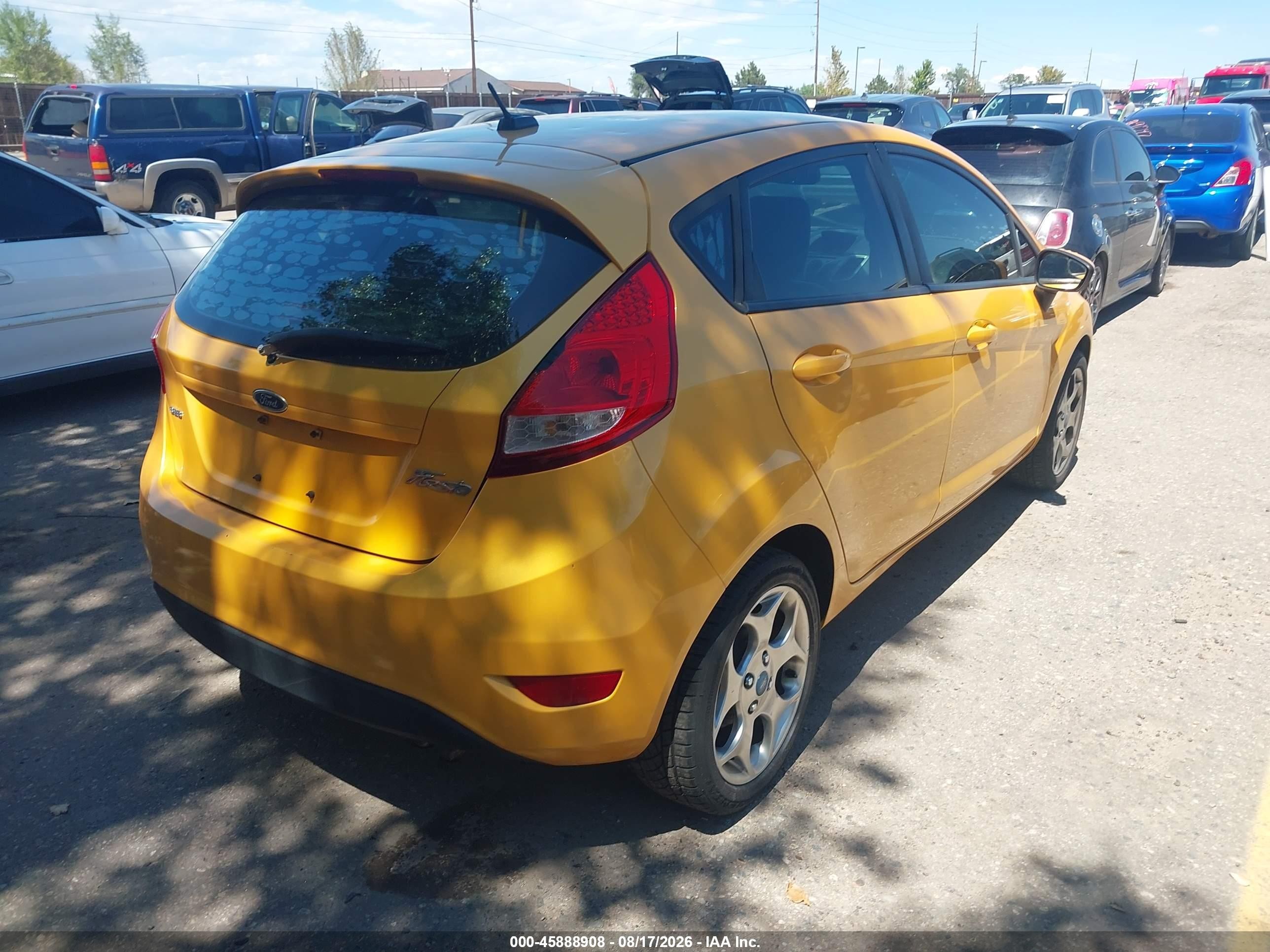 2011 Ford Fiesta Ses Yellow vin: 3FADP4FJ6BM102722