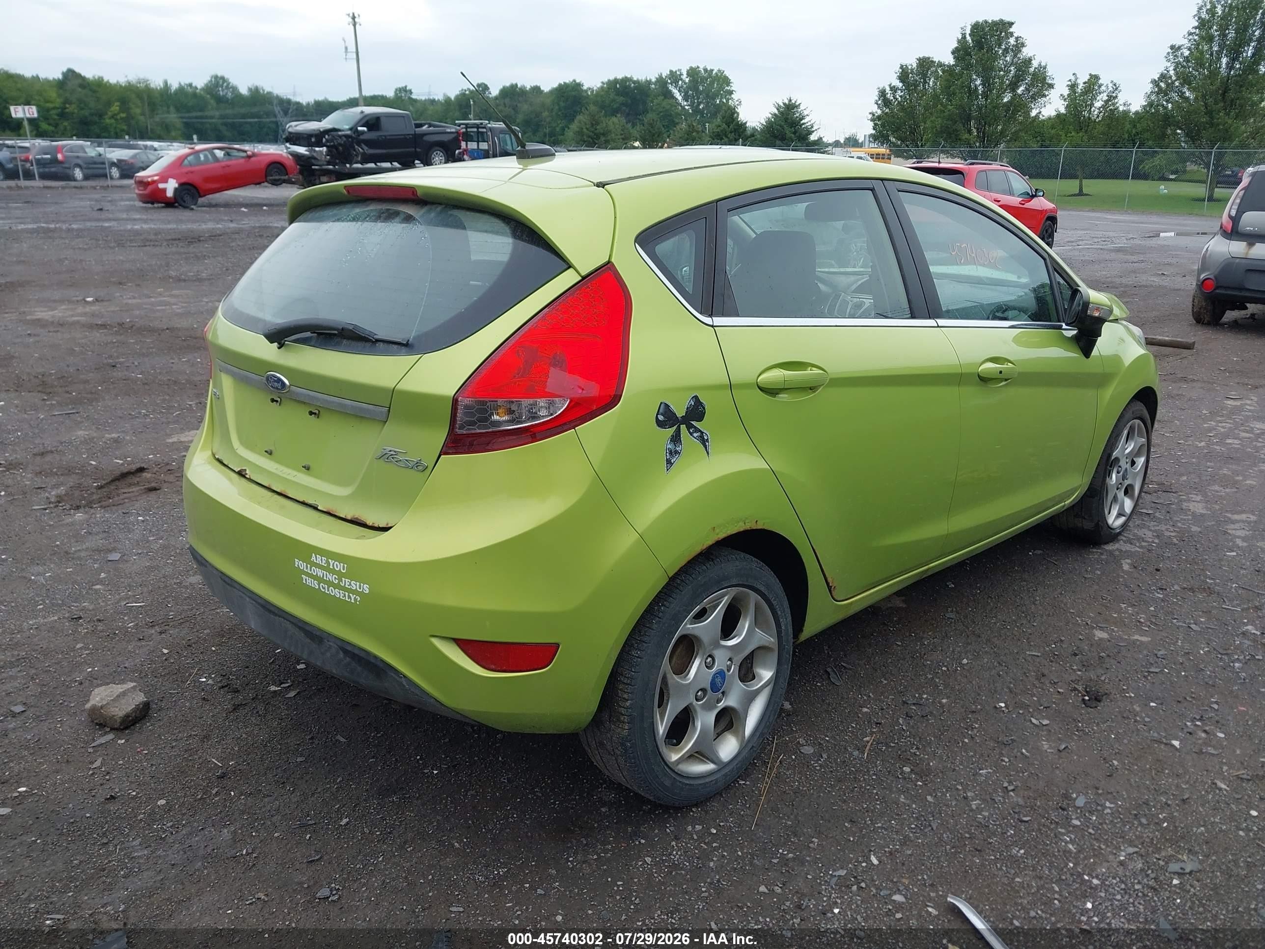 2012 Ford Fiesta Ses Green vin: 3FADP4FJ7CM117943