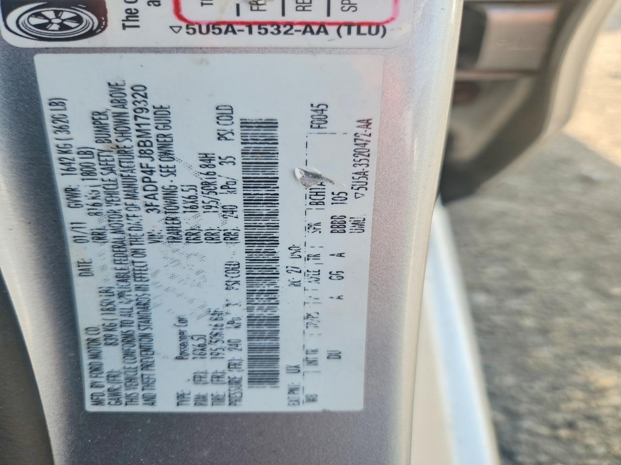 2011 Ford Fiesta Ses Silver vin: 3FADP4FJ8BM179320