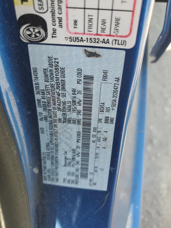 2011 Ford Fiesta Ses Синий vin: 3FADP4FJ9BM108921