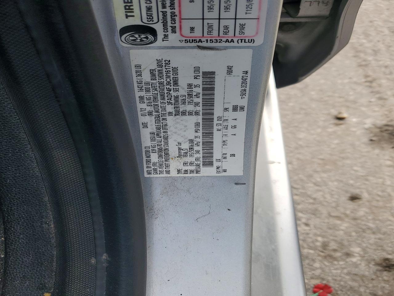 2012 Ford Fiesta Ses Silver vin: 3FADP4FJ9CM161782