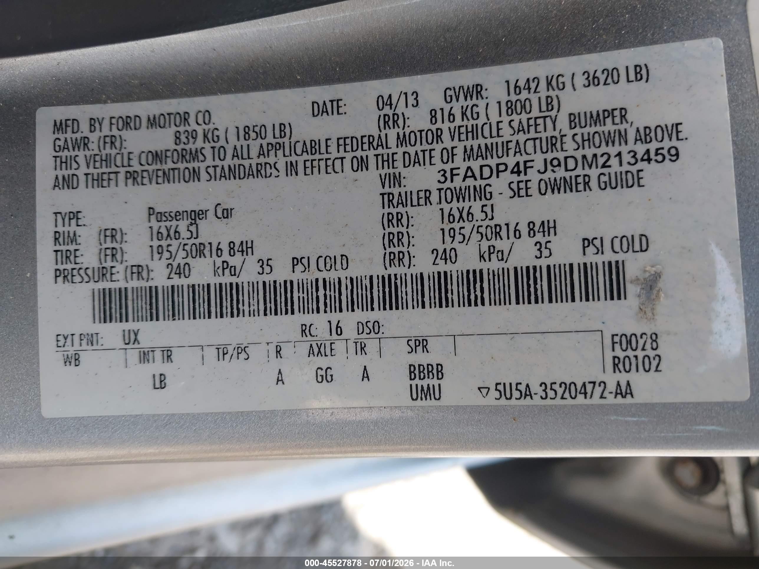 2013 Ford Fiesta Titanium Silver vin: 3FADP4FJ9DM213459