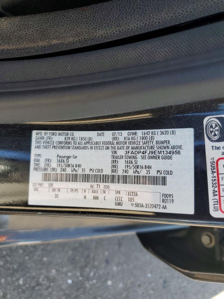2014 Ford Fiesta Titanium Black vin: 3FADP4FJ9EM134956