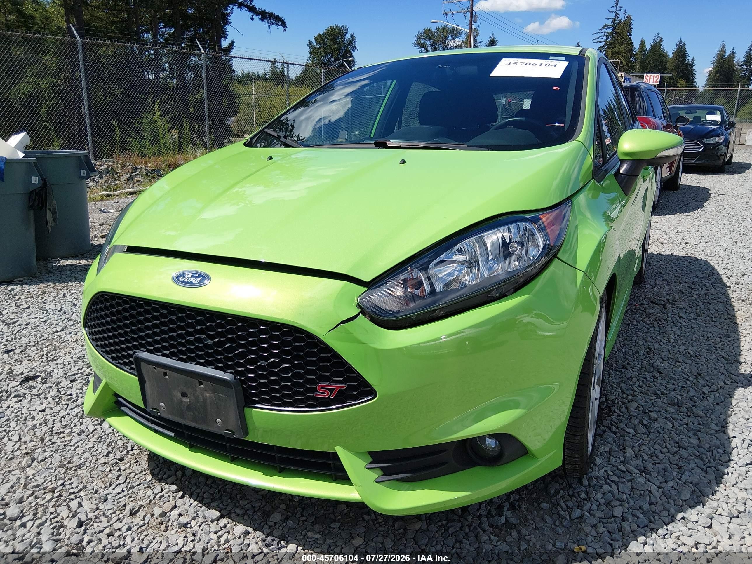 2014 Ford Fiesta St Green vin: 3FADP4GX1EM135022