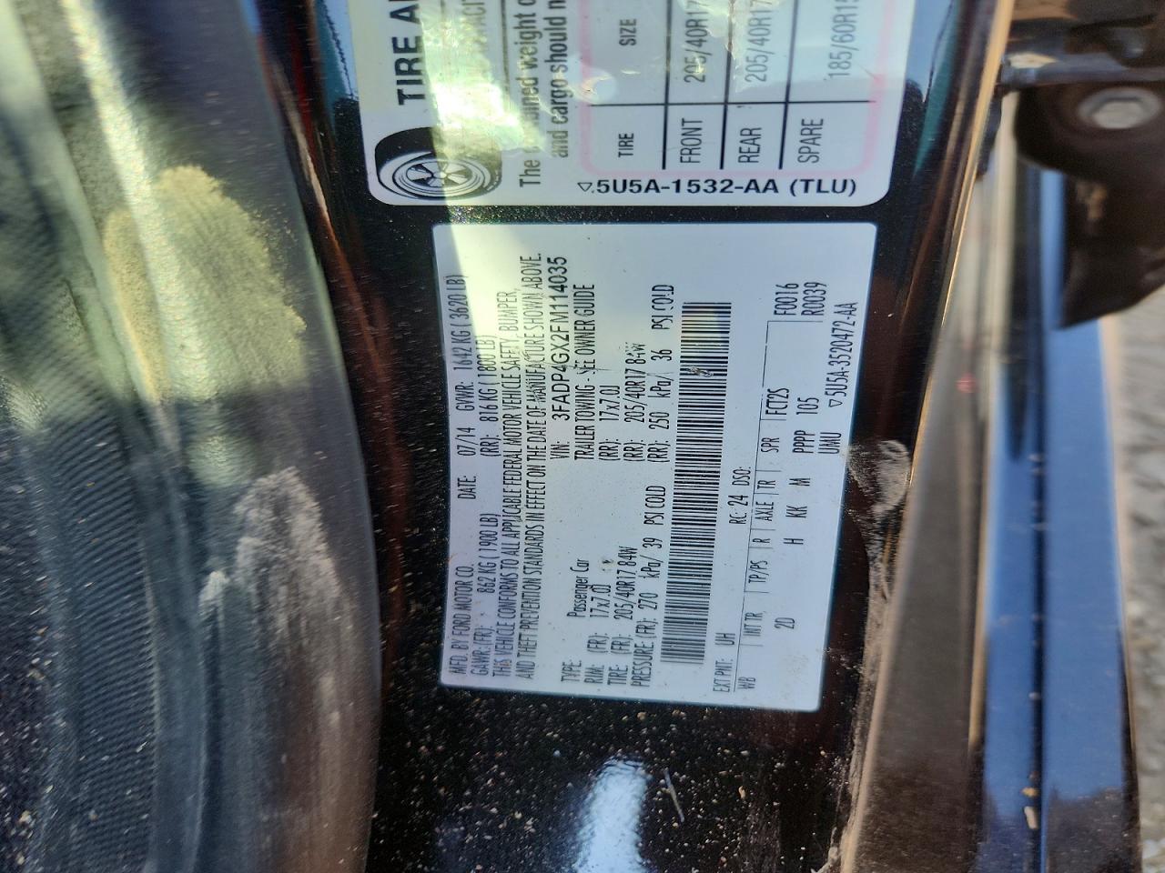 2015 Ford Fiesta St Black vin: 3FADP4GX2FM114035