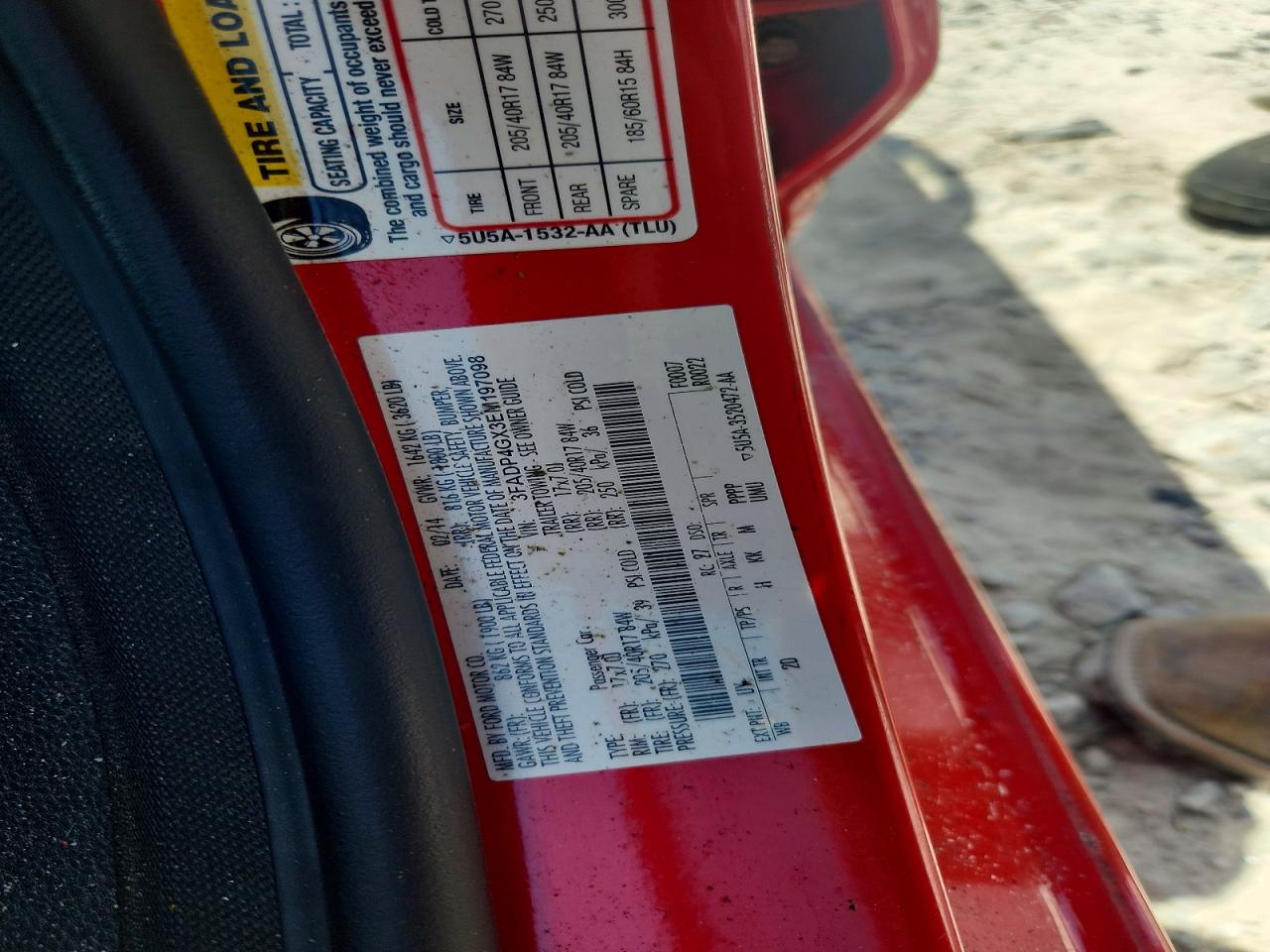 2014 Ford Fiesta St Orange vin: 3FADP4GX3EM197098