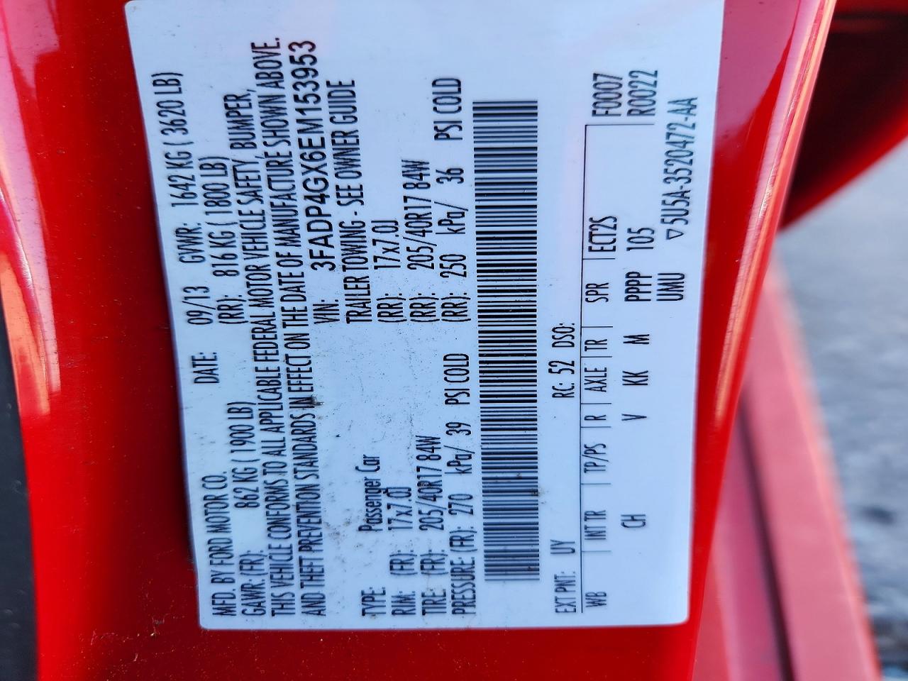 2014 Ford Fiesta St Оранжевый vin: 3FADP4GX6EM153953