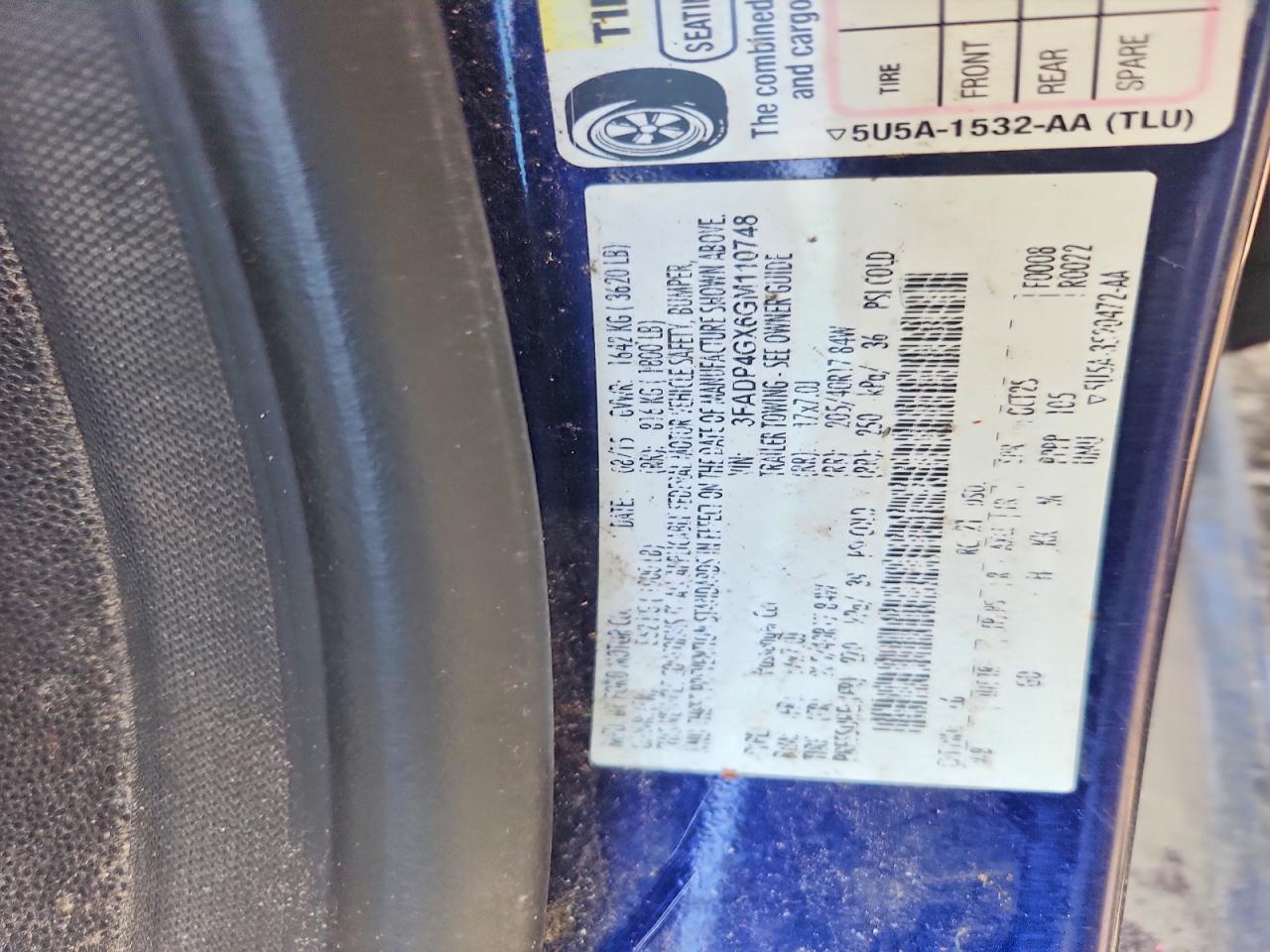 2016 Ford Fiesta St Blue vin: 3FADP4GX6GM110748