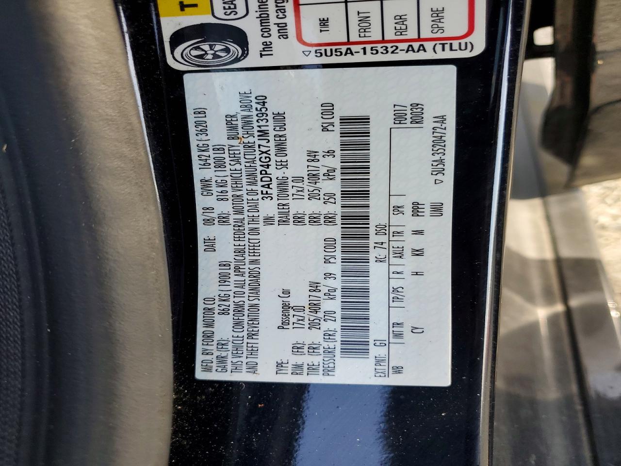 2018 Ford Fiesta St Black vin: 3FADP4GX7JM139540
