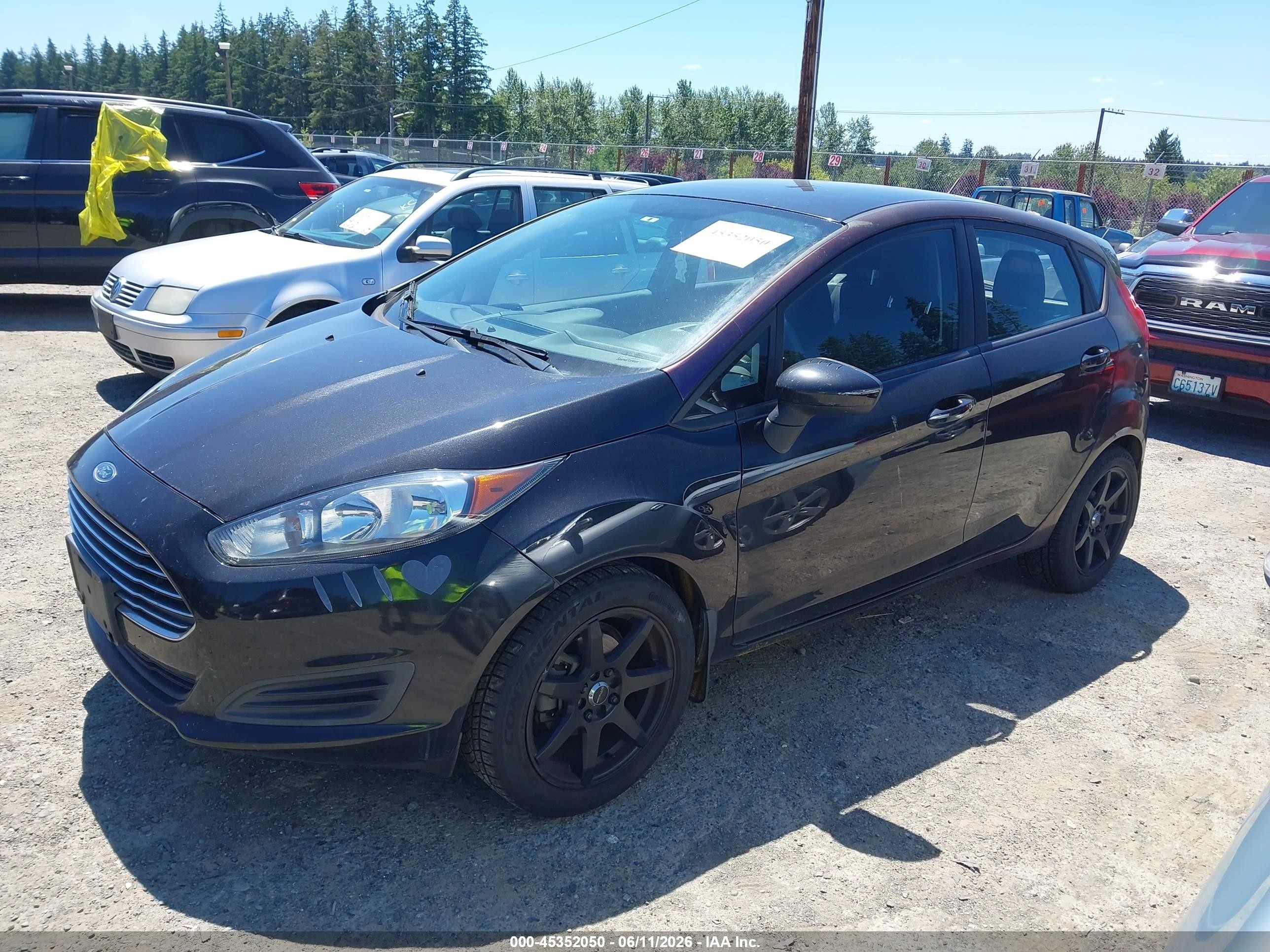 2014 Ford Fiesta S Black vin: 3FADP4TJ0EM127527