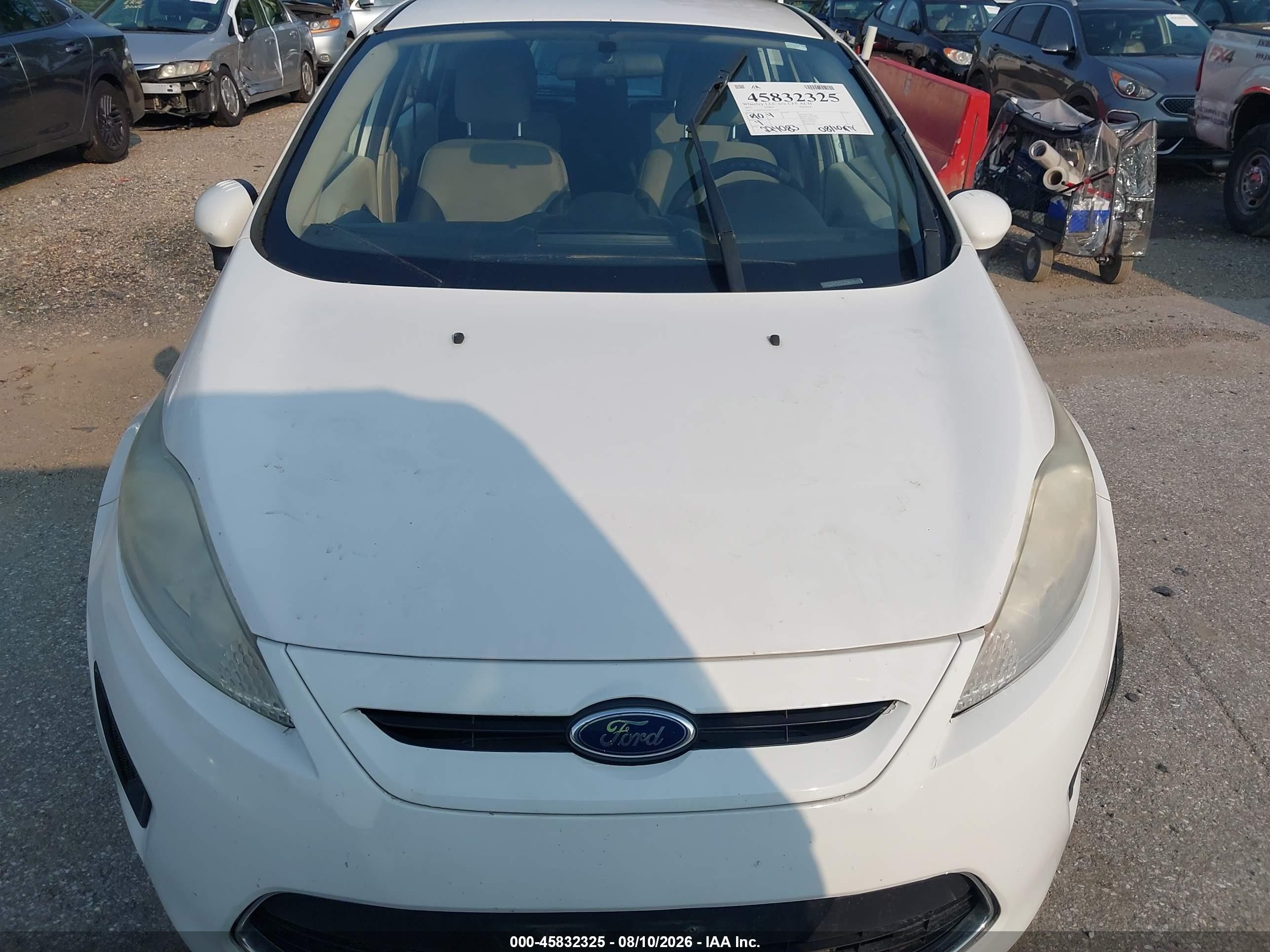 2013 Ford Fiesta S White vin: 3FADP4TJ1DM215419