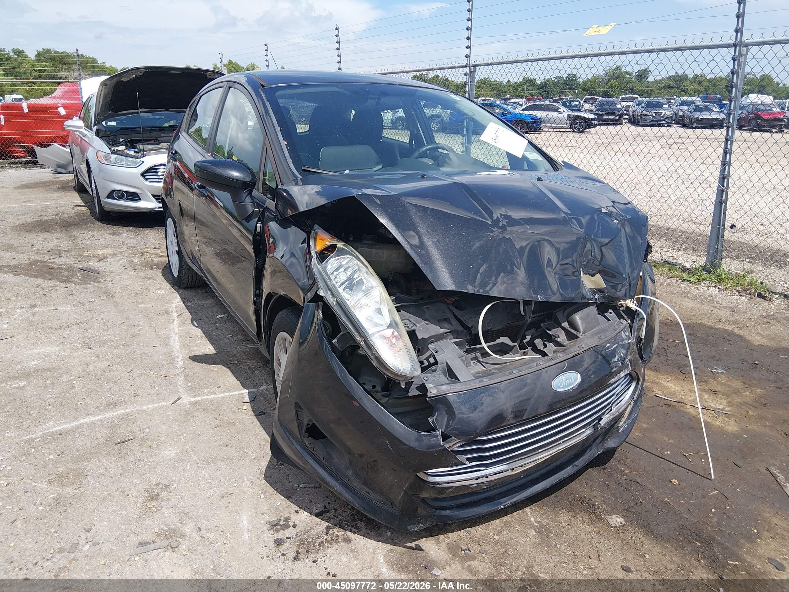 2014 Ford Fiesta S Black vin: 3FADP4TJ2EM191245