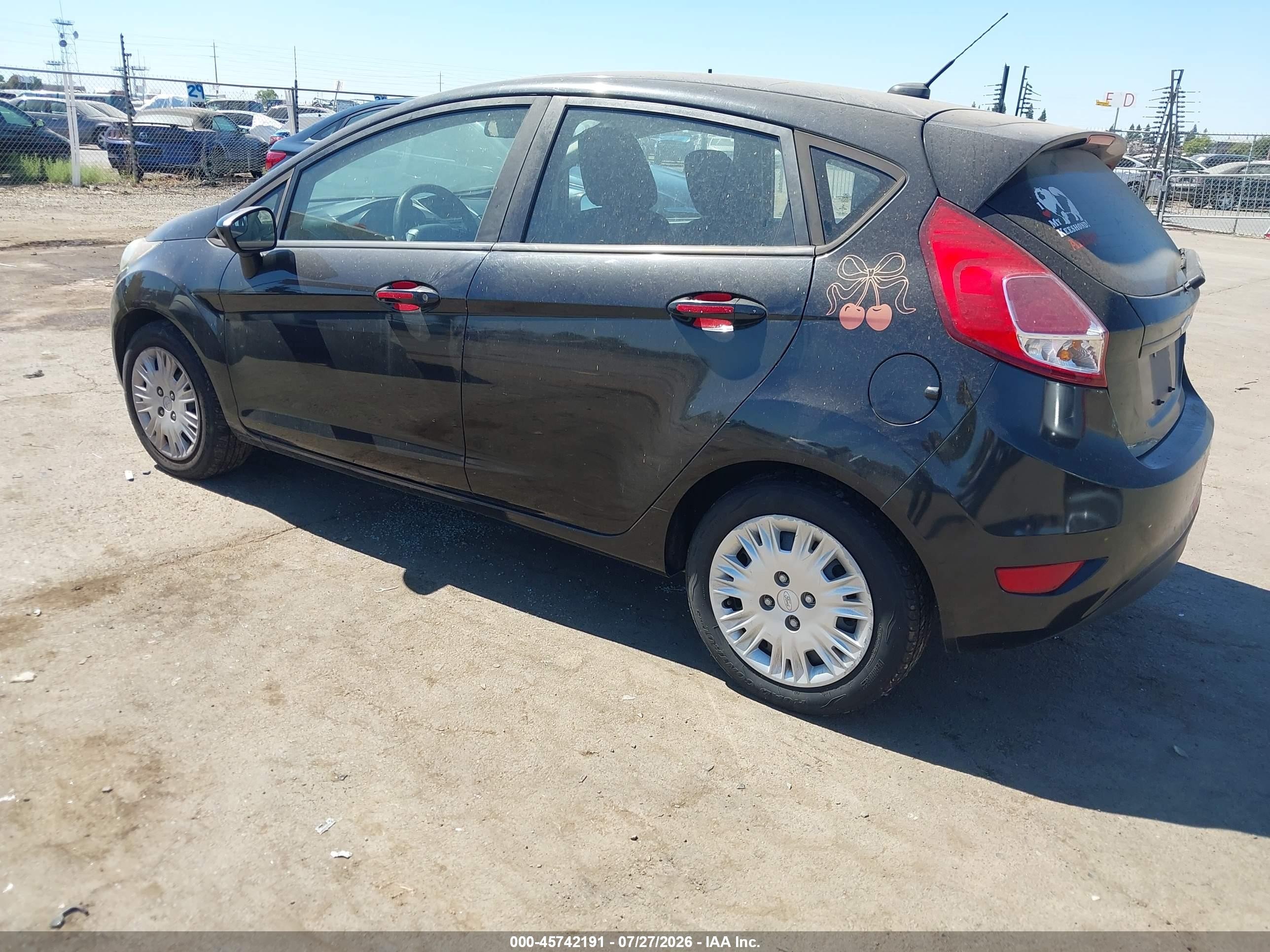 2014 Ford Fiesta S Black vin: 3FADP4TJ4EM206859