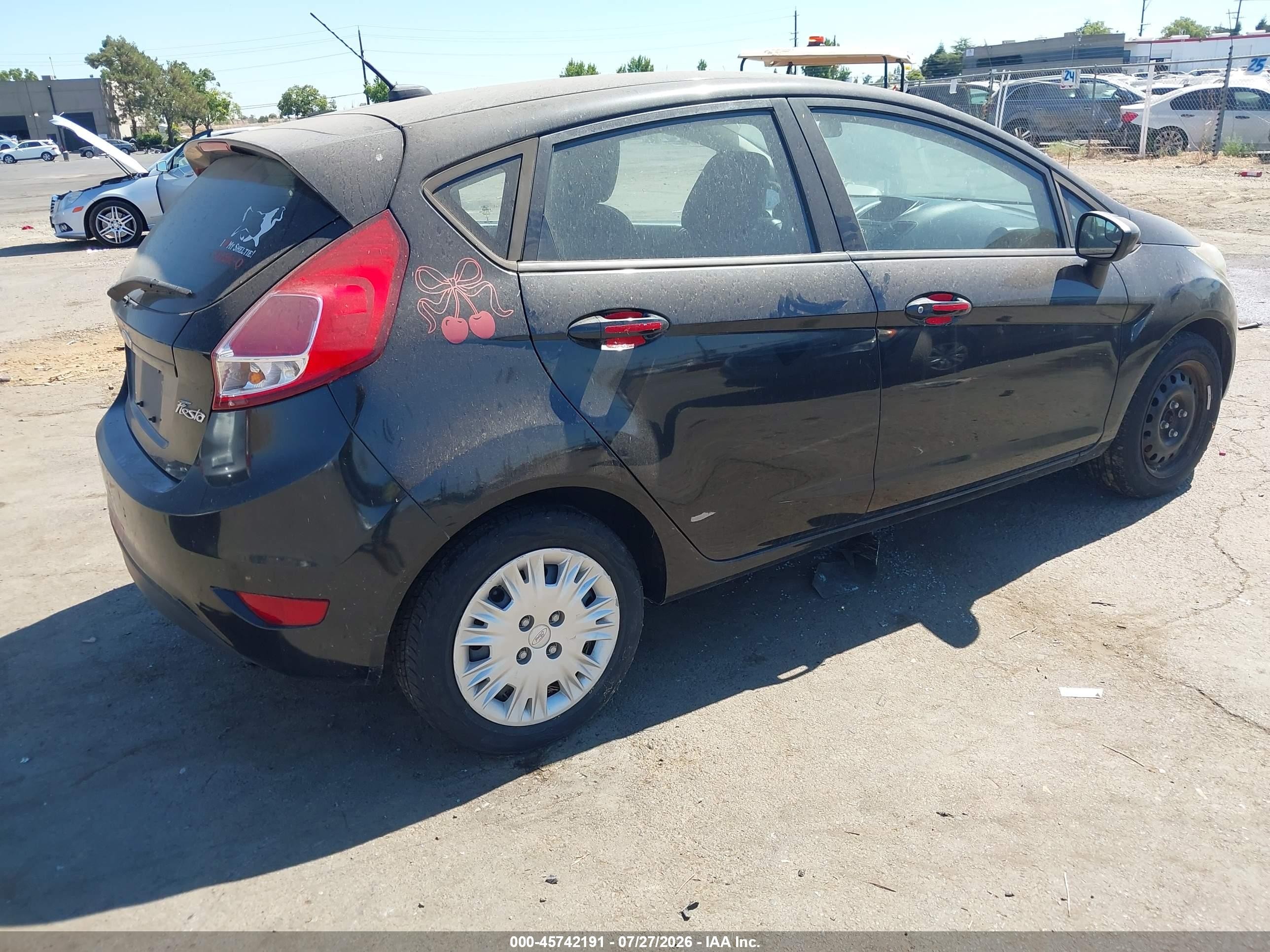 2014 Ford Fiesta S Black vin: 3FADP4TJ4EM206859