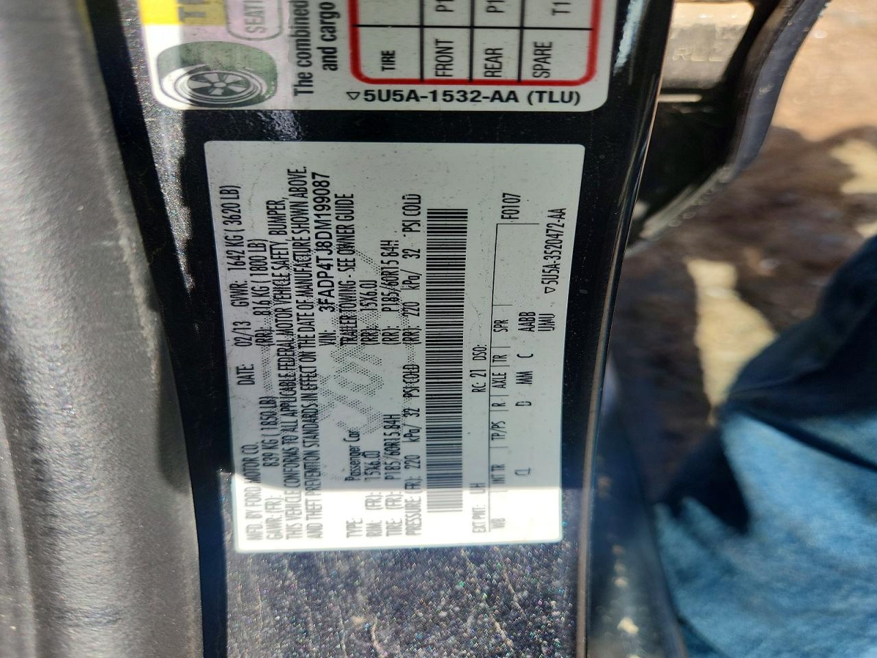 2013 Ford Fiesta S Черный vin: 3FADP4TJ8DM199087