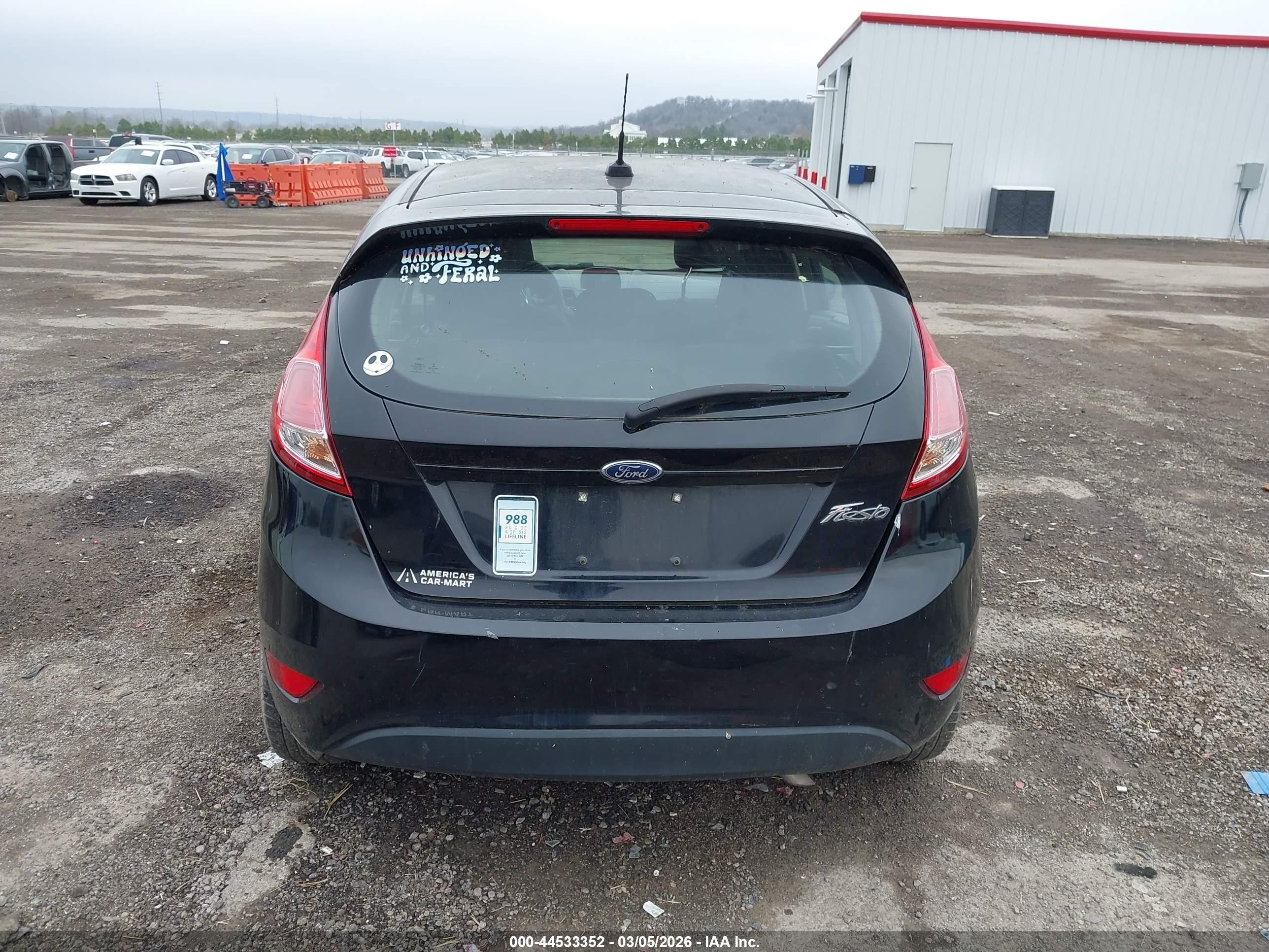 2017 Ford Fiesta S Black vin: 3FADP4TJ9HM169263