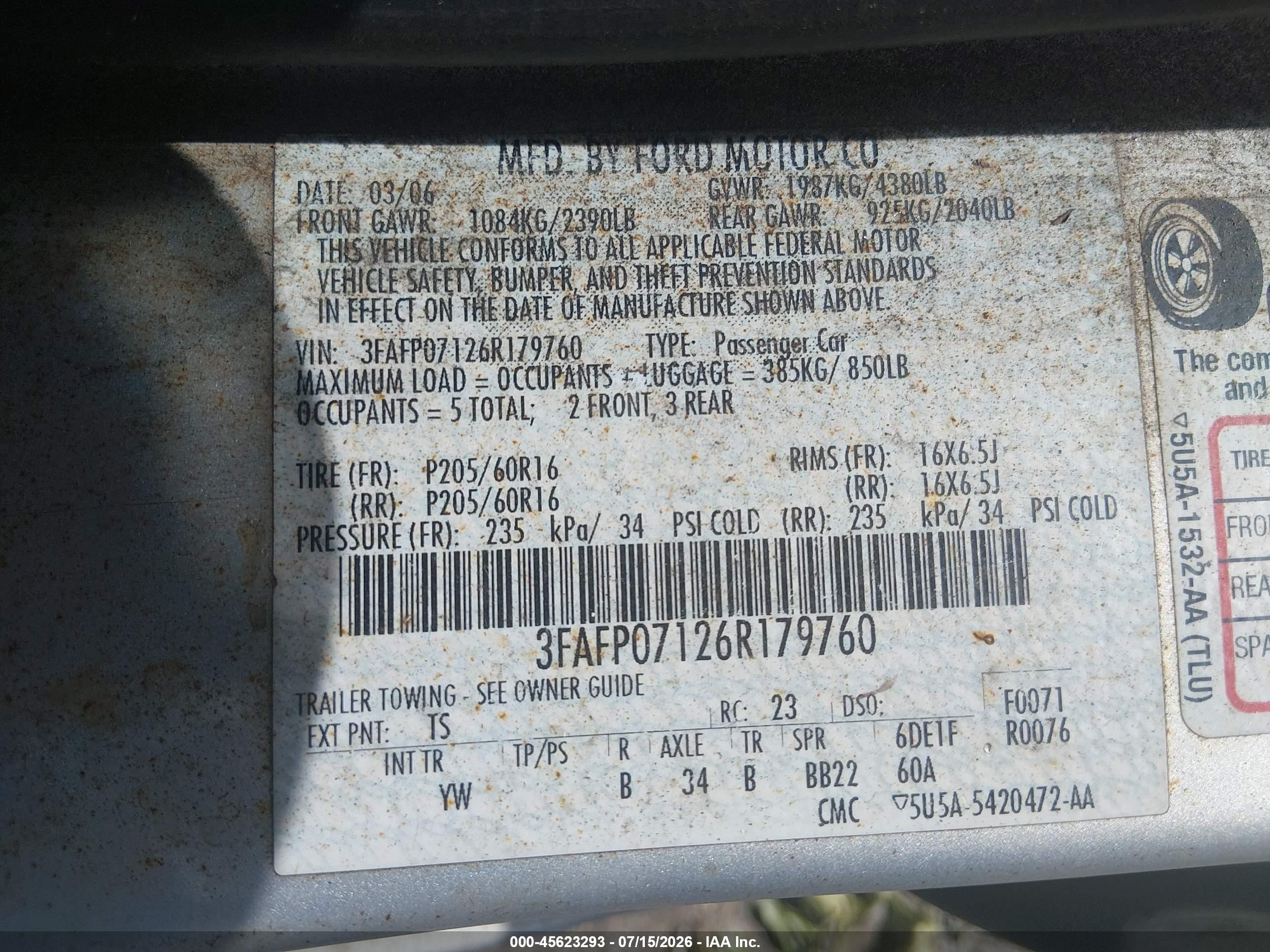 2006 Ford Fusion Se Silver vin: 3FAFP07126R179760