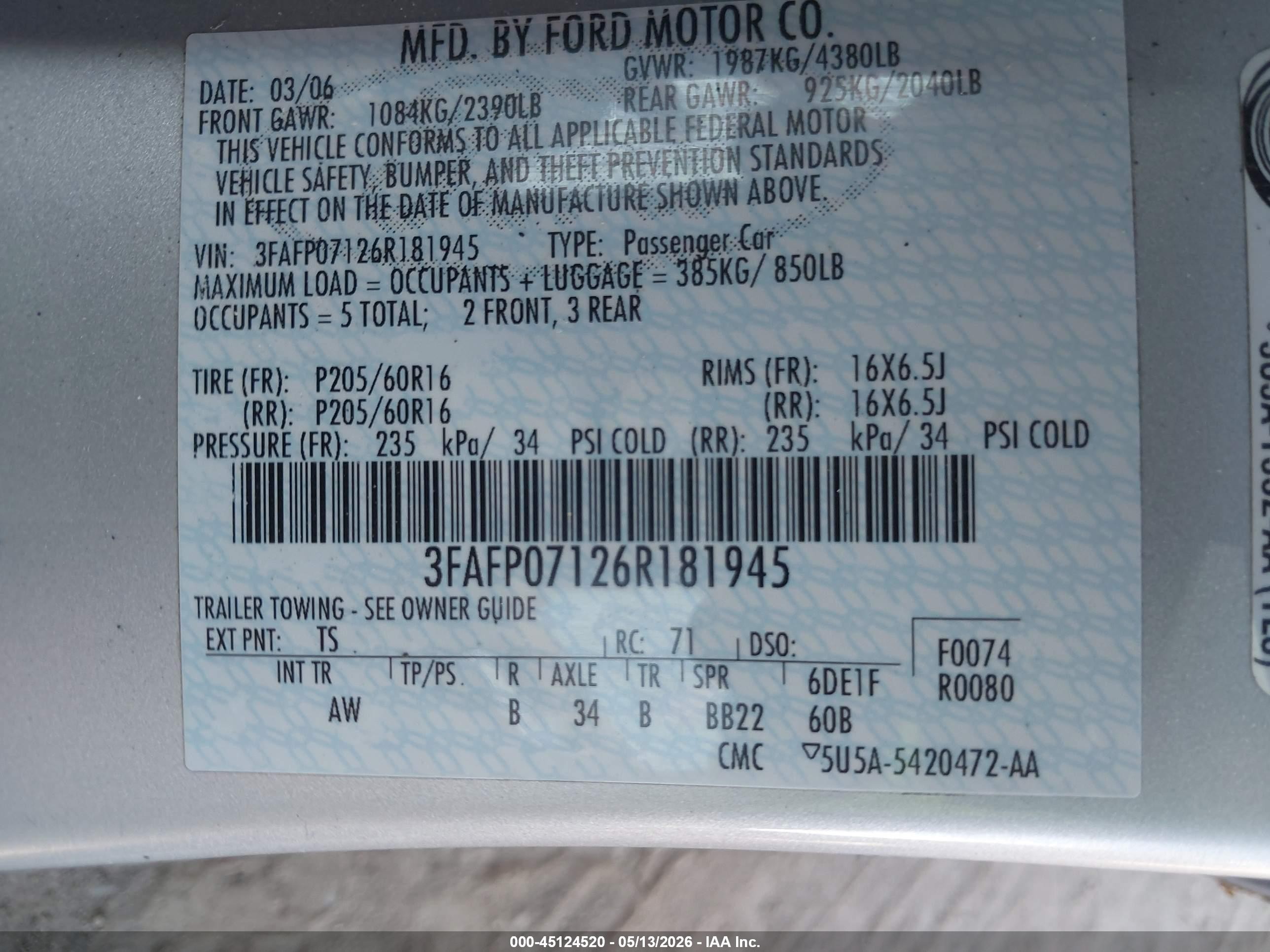 2006 Ford Fusion Se Серебряный vin: 3FAFP07126R181945