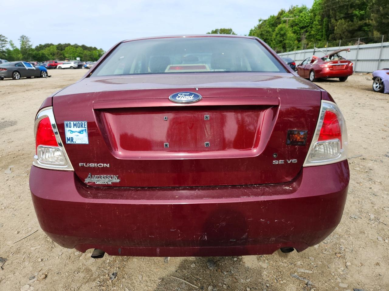 2006 Ford Fusion Se Maroon vin: 3FAFP07126R208321