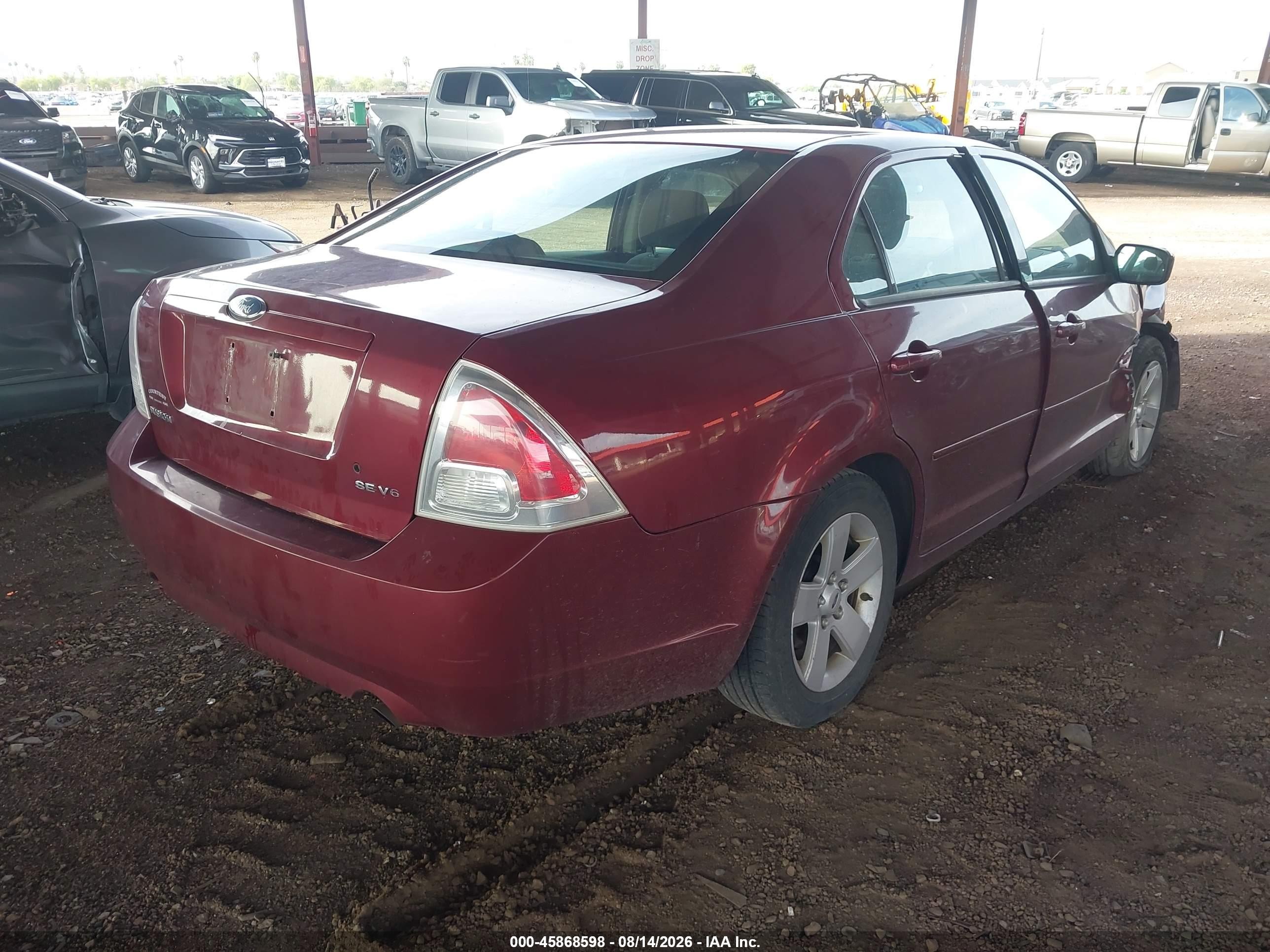 2006 Ford Fusion Se Burgundy vin: 3FAFP07186R127422