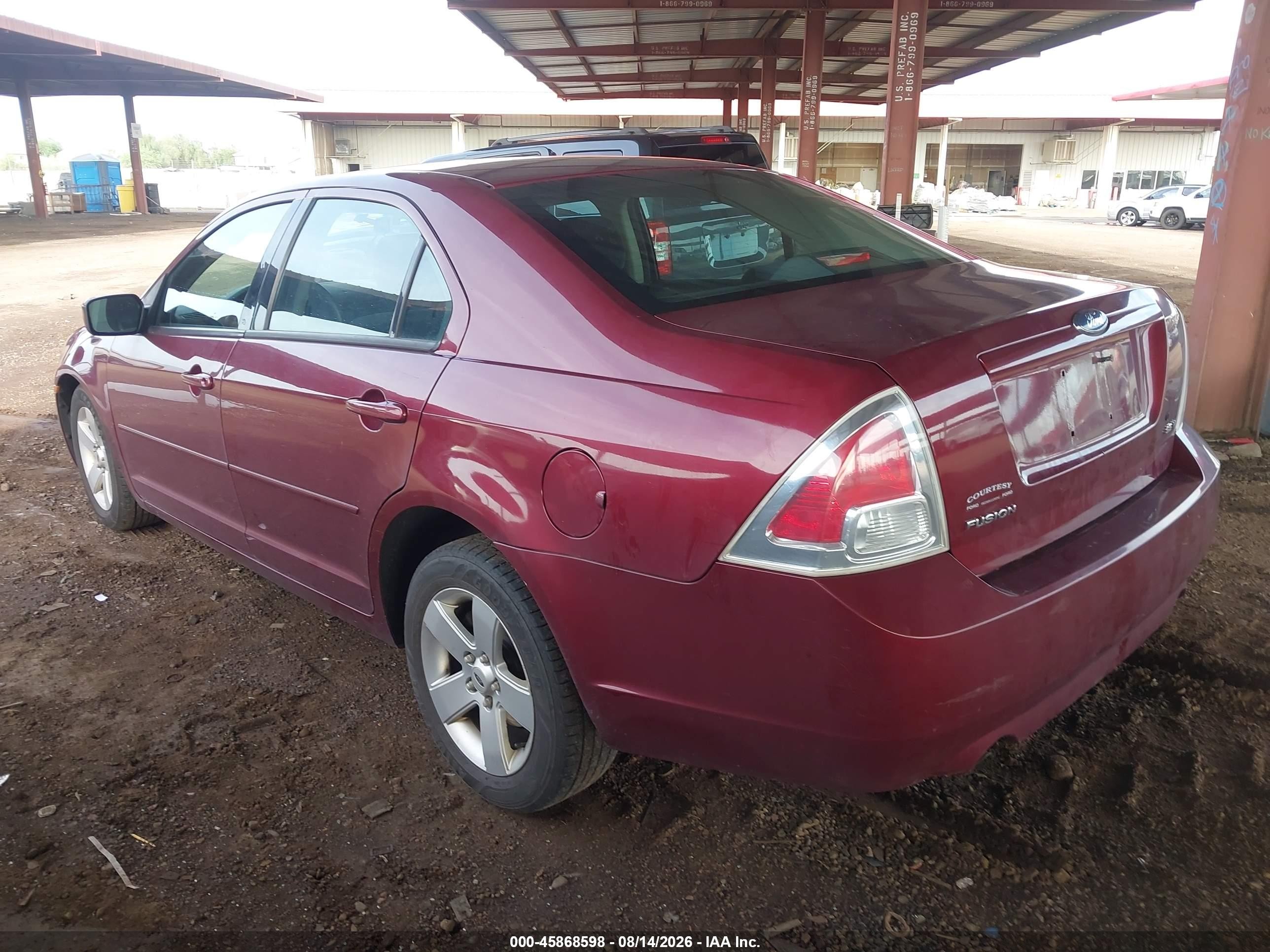 2006 Ford Fusion Se Burgundy vin: 3FAFP07186R127422