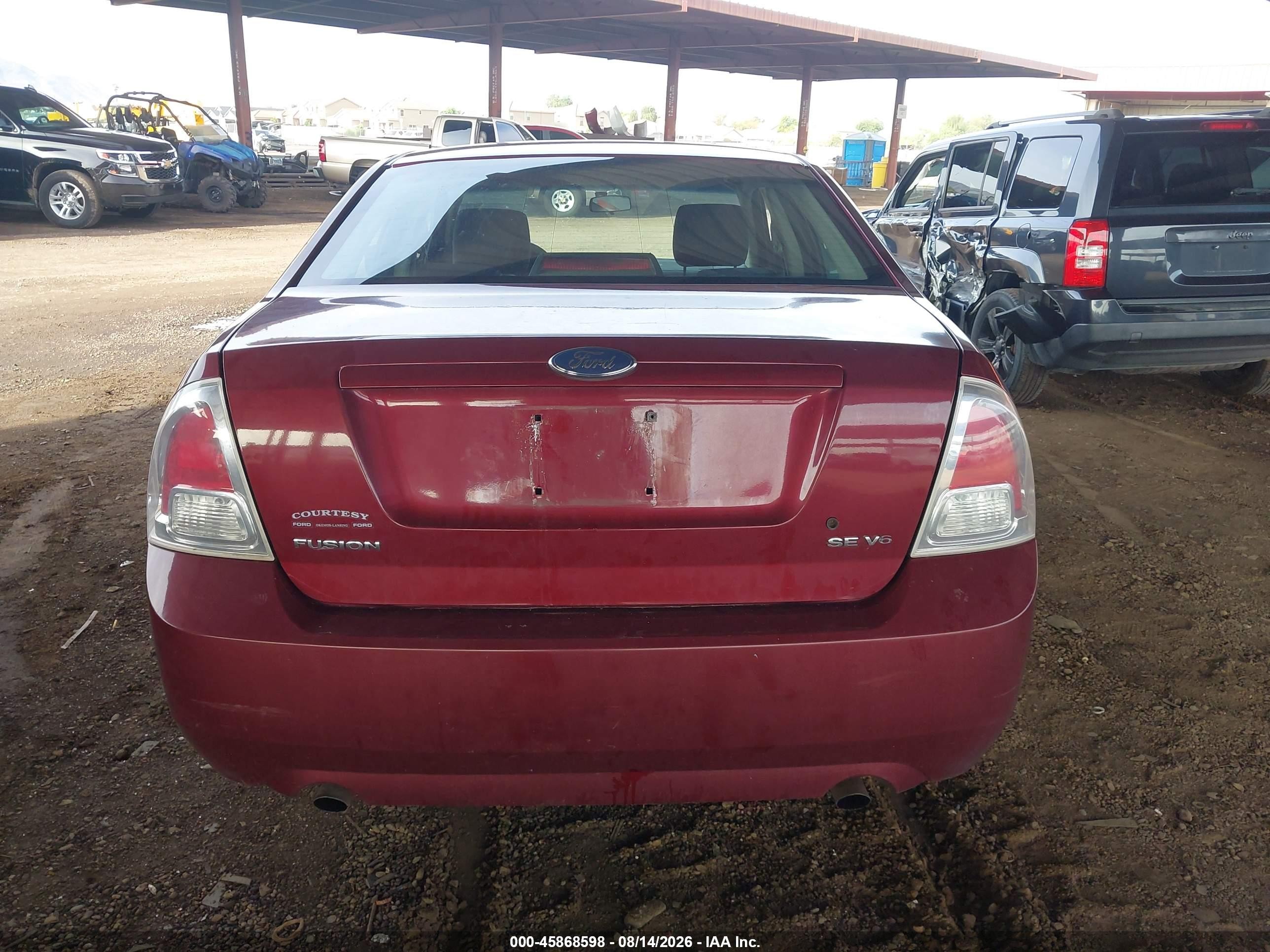 2006 Ford Fusion Se Burgundy vin: 3FAFP07186R127422