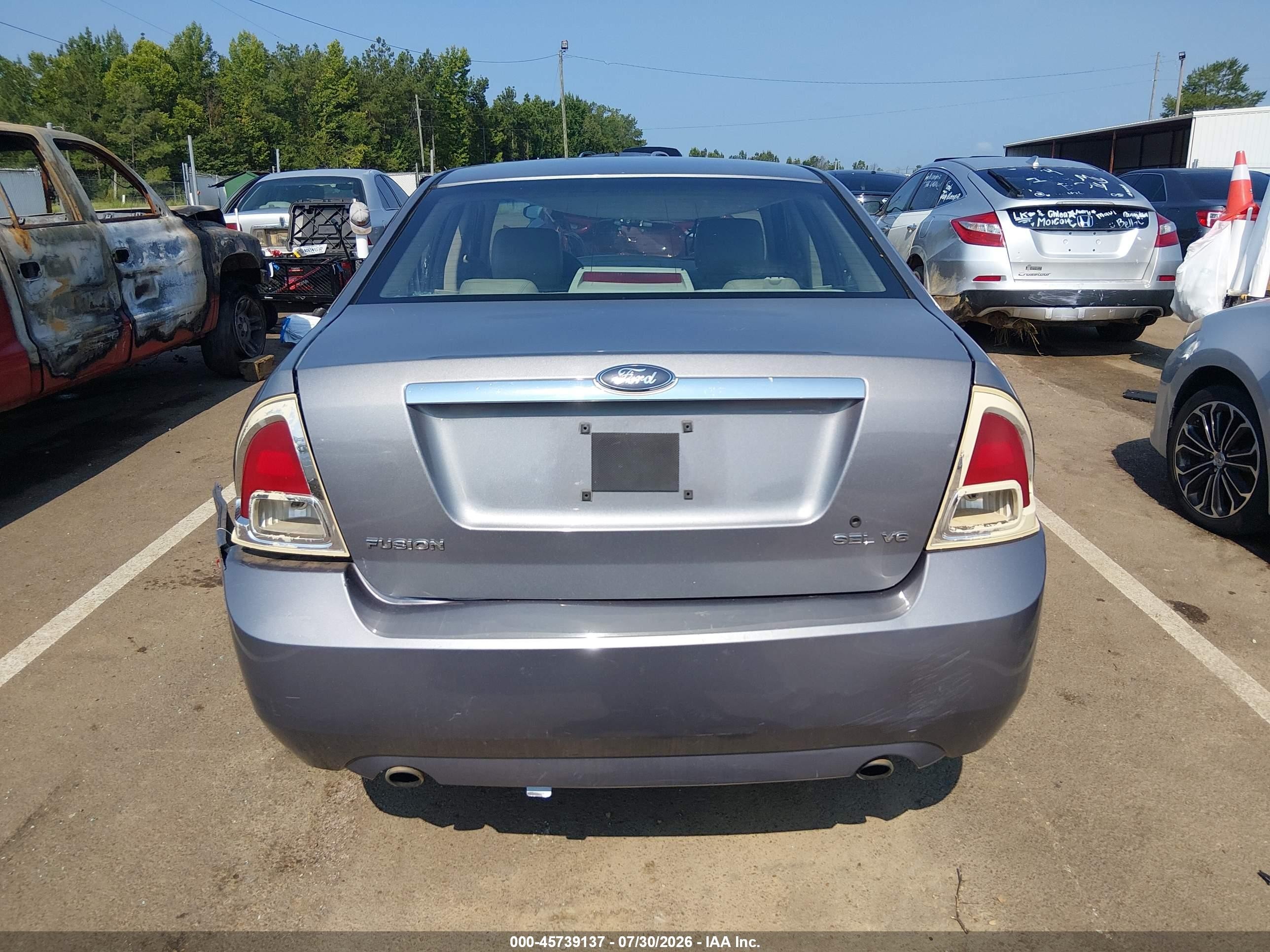 2006 Ford Fusion Sel Gray vin: 3FAFP08156R127179