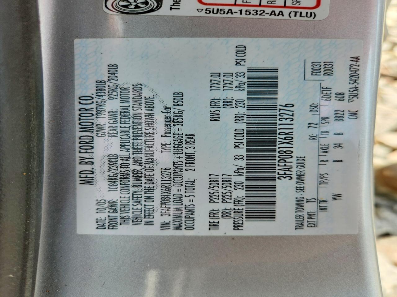 2006 Ford Fusion Sel Серебряный vin: 3FAFP081X6R113276